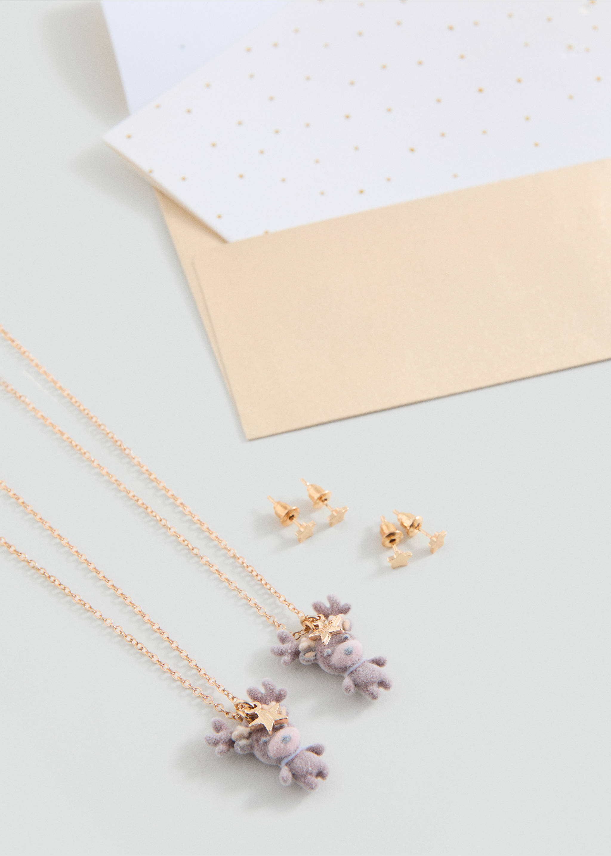Necklace and earrings set - Medium plane, Gold. Ref: 17009213-00.