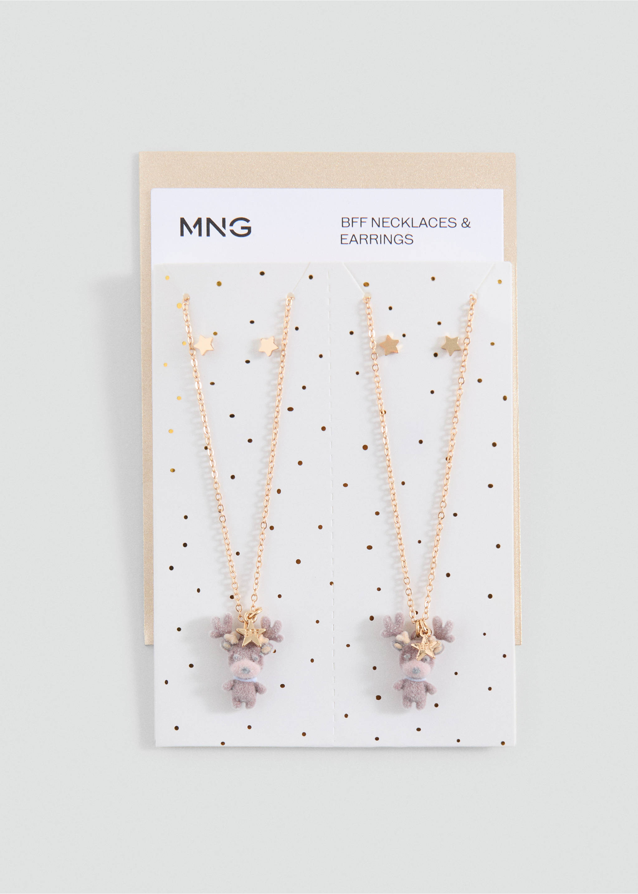 Necklace and earrings set - Details of the article 1, Gold. Ref: 17009213-00.