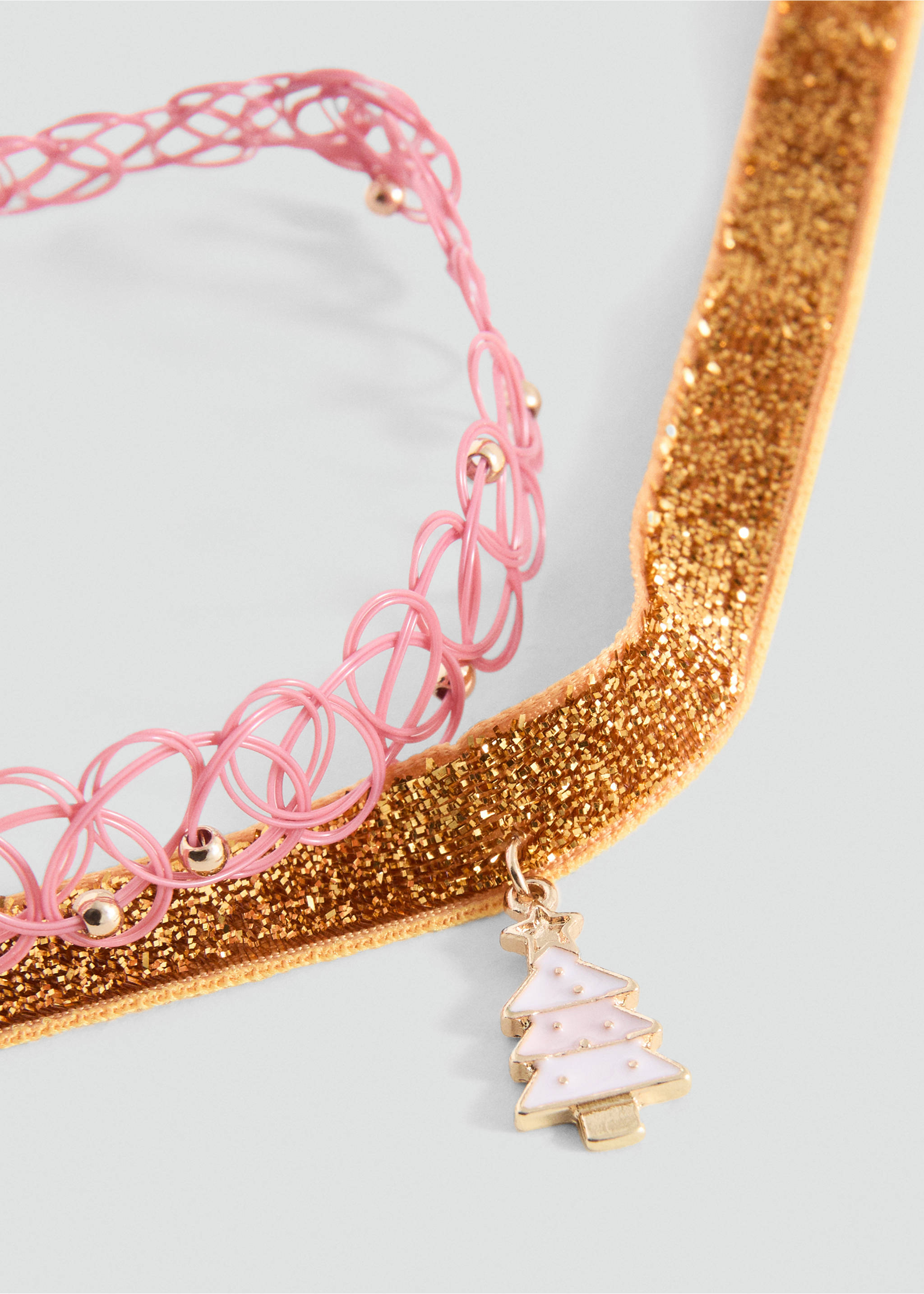 Pack of 2 chokers - Medium plane, Gold. Ref: 17009214-00.