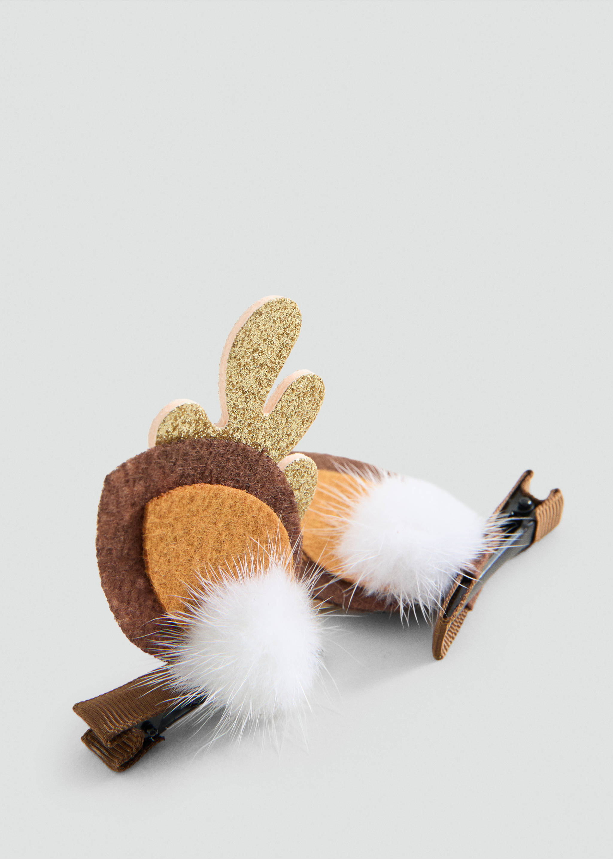 Rentier-Haarclip - Mittlere Ansicht, Sandfarben. Ref: 17009216-00.