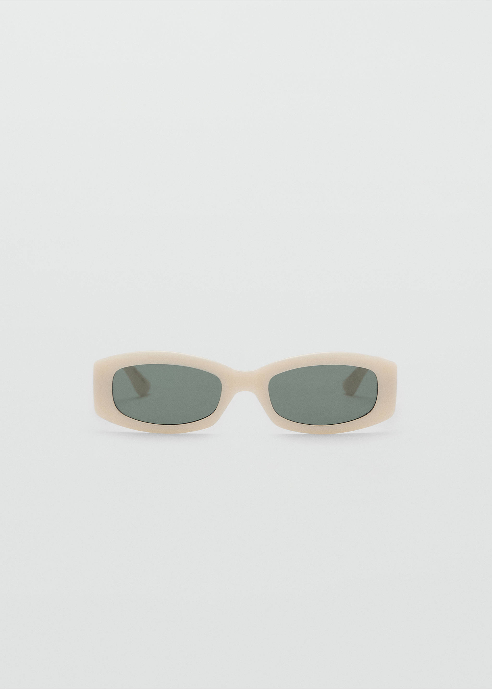 Sonnenbrille mit kontrastierender rechteckiger Fassung - Artikel ohne Model, Weiß. Ref: 17011126-00.