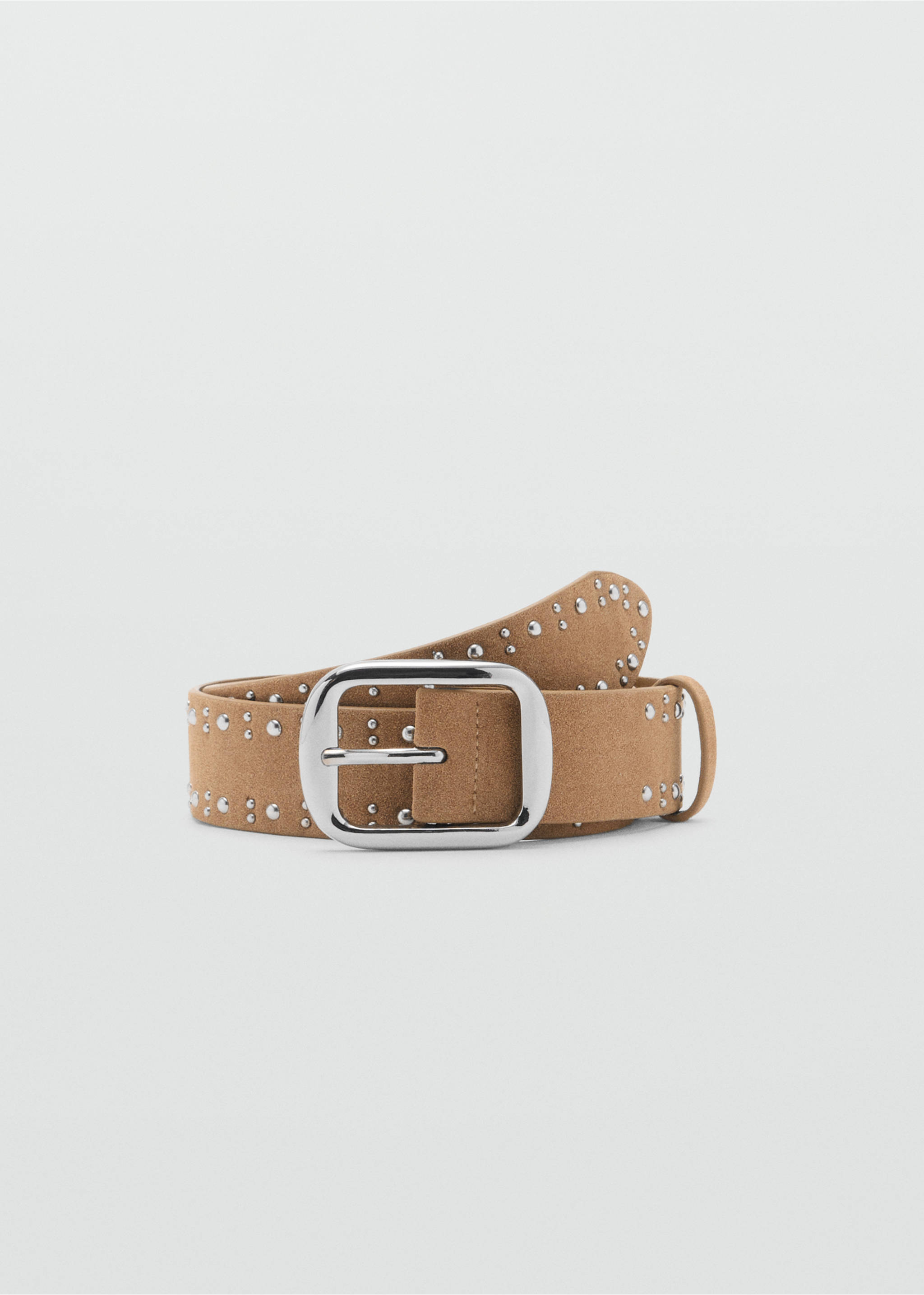 Ceinture en daim à clous - Article sans modèle, Sable. Ref: 17011139-00.