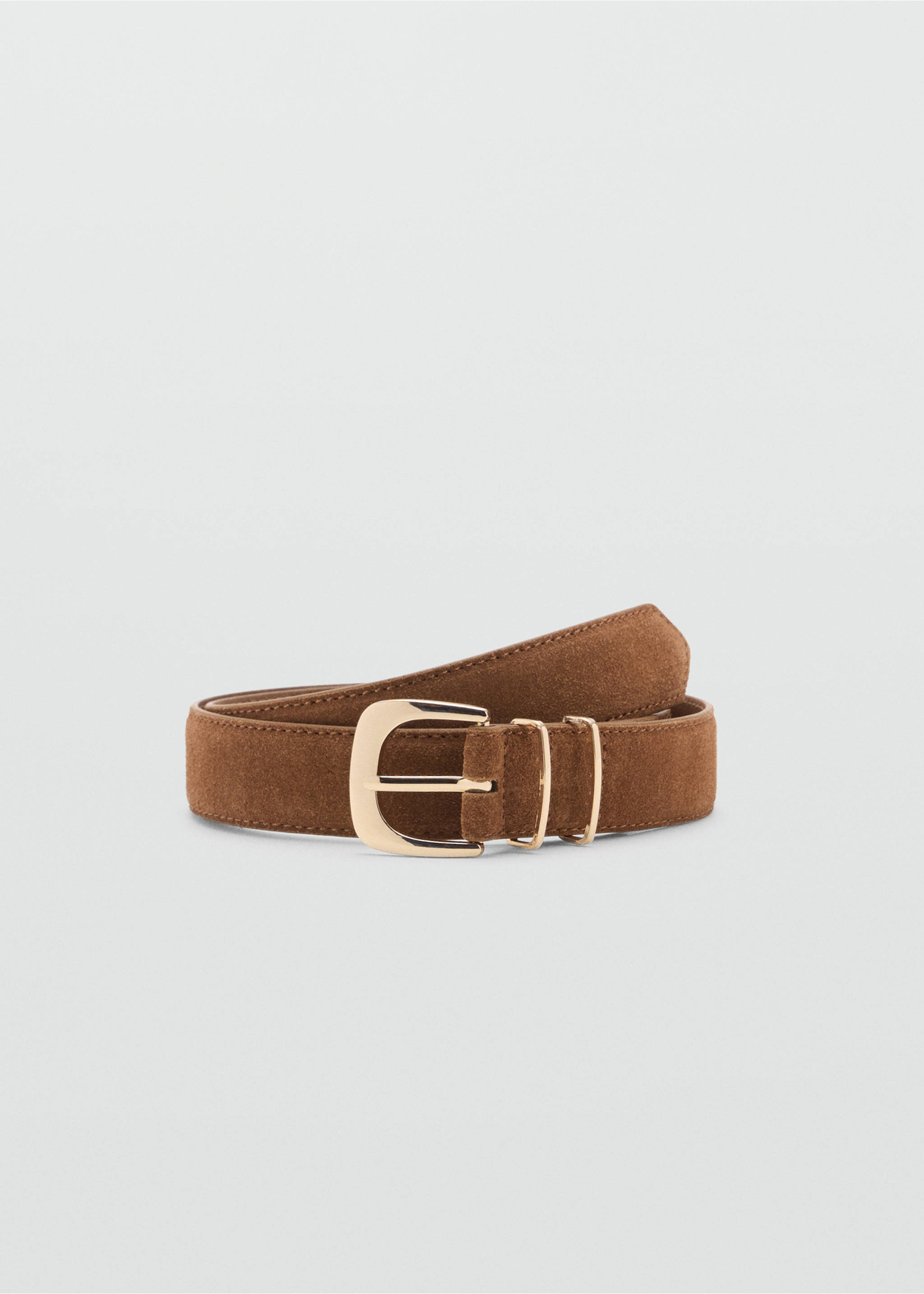 Cinto pele croute - Artigo sem modelo, Castanho. Ref: 17011141-00.