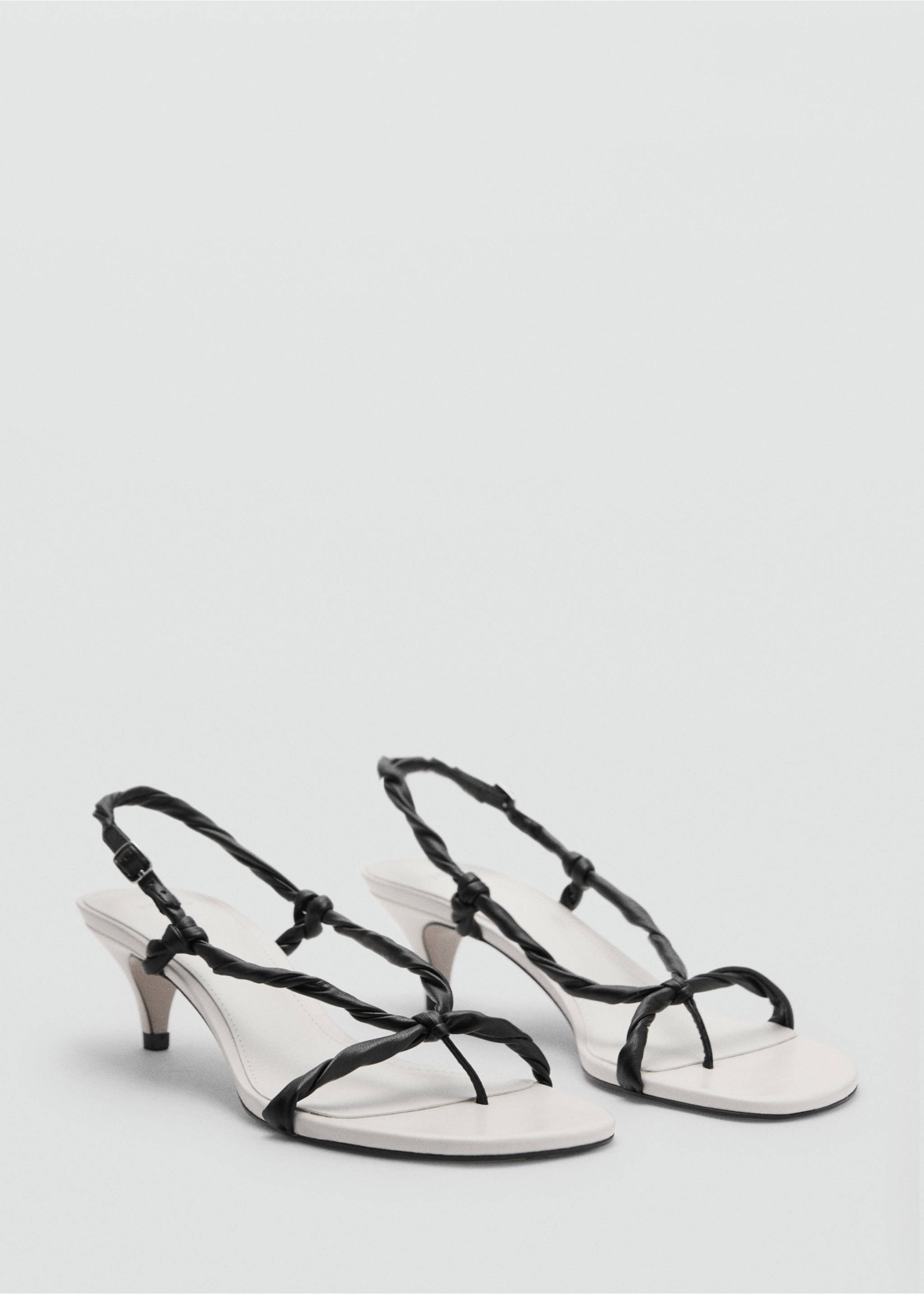 Ruched strips sandals - Medium plane, White. Ref: 17011145-00.