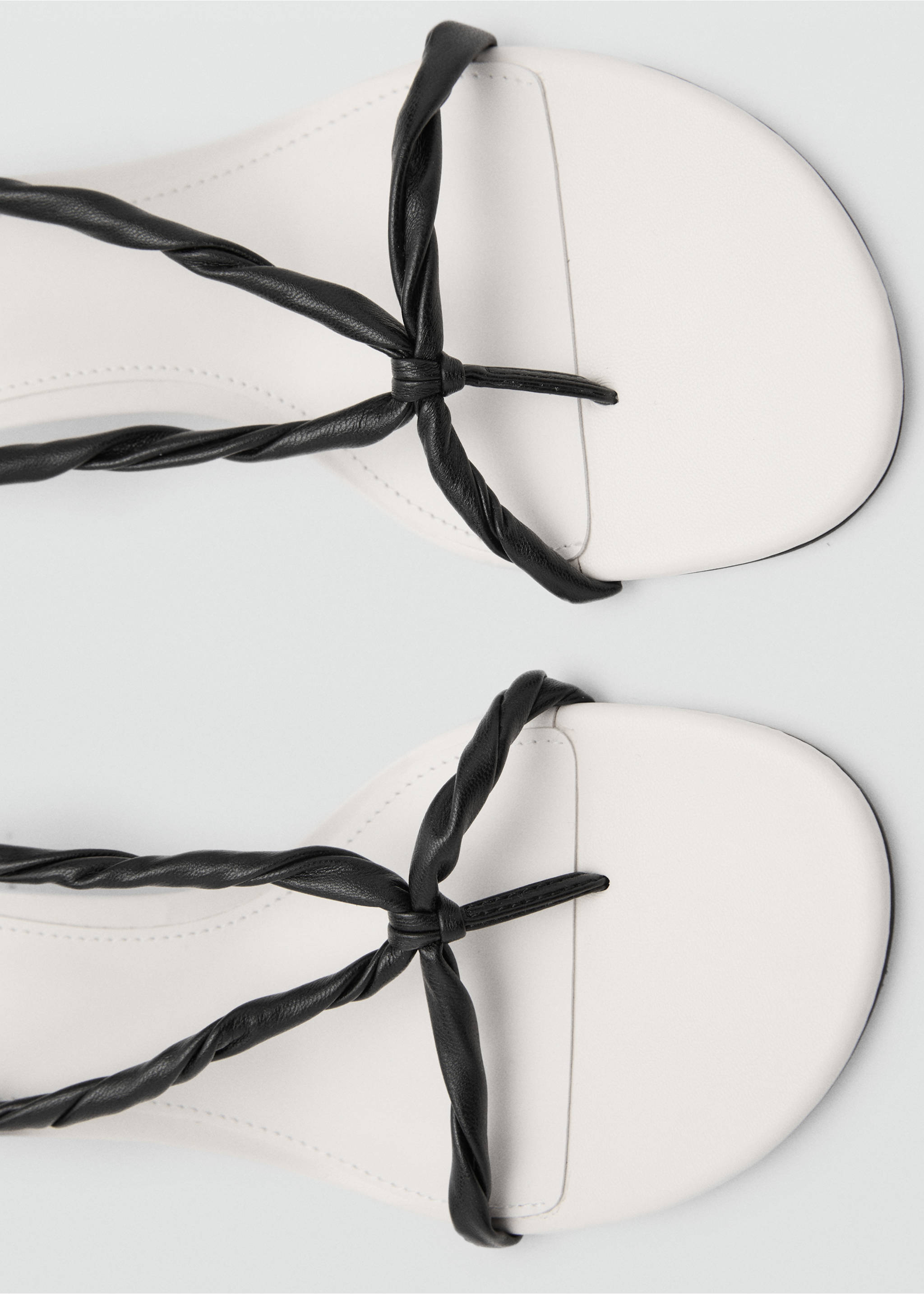 Ruched strips sandals - Details of the article 2, White. Ref: 17011145-00.