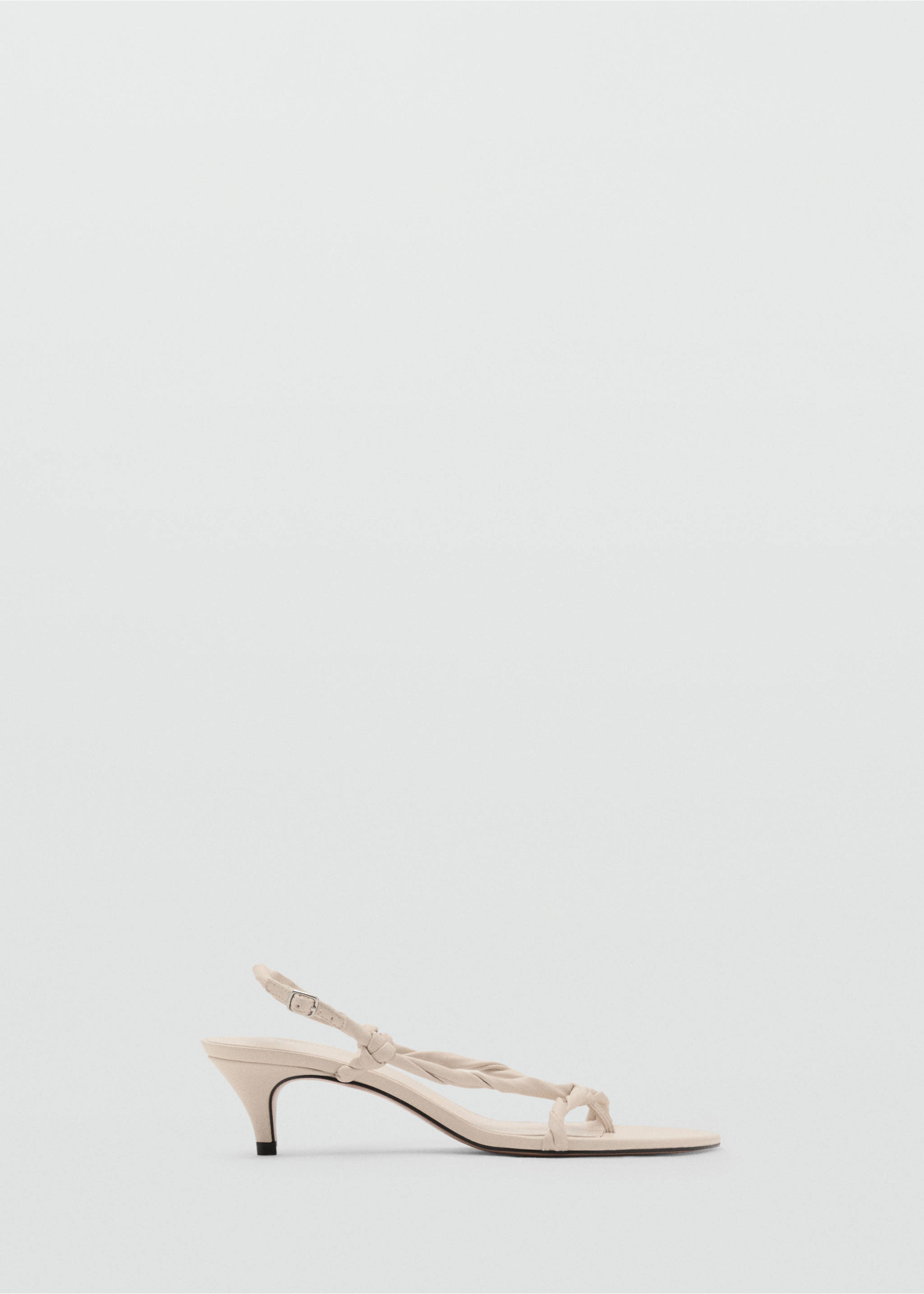 Ruched strips sandals - Article without model, Ecru. Ref: 17011145-00.