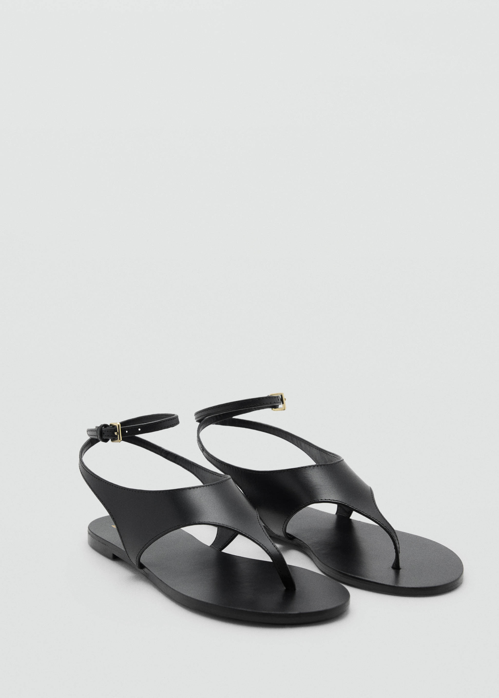 Leather straps sandals - Medium plane