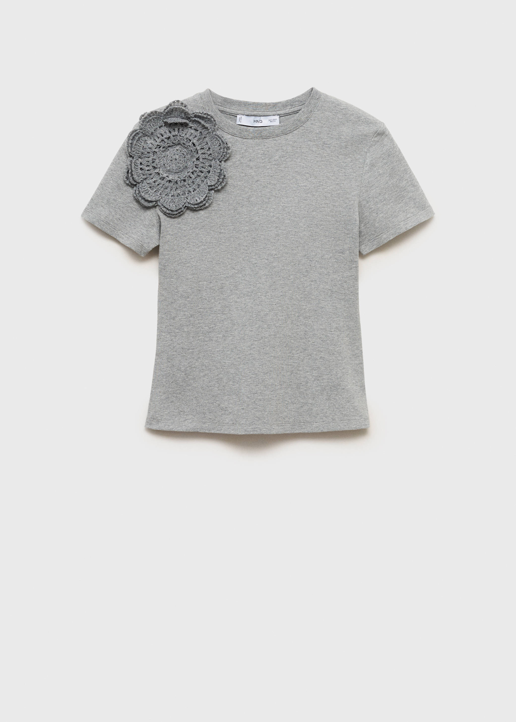 Crochet cotton t-shirt with flower - Article without model