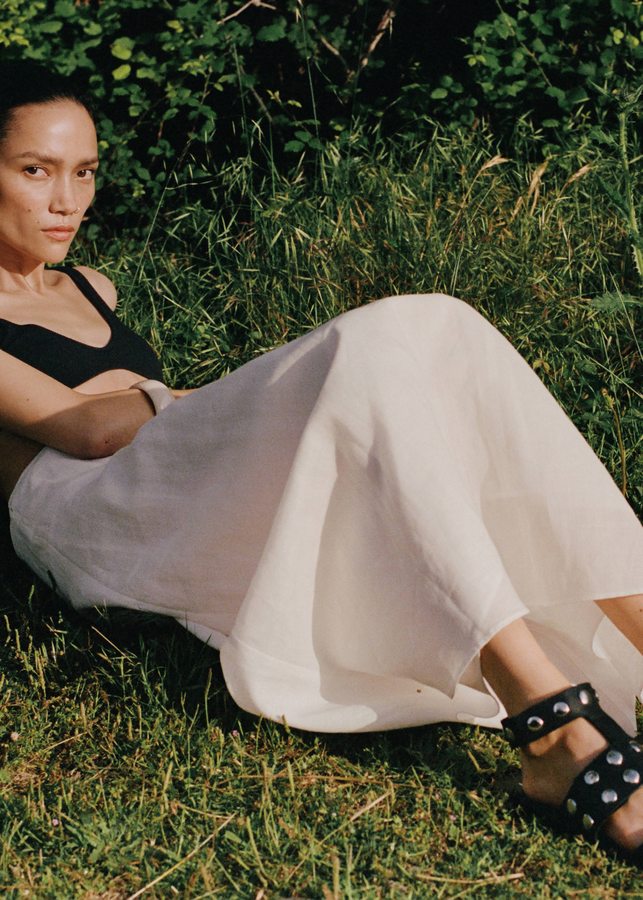 Studded leather sandals - General plane, Black. Ref: 17011153-00.