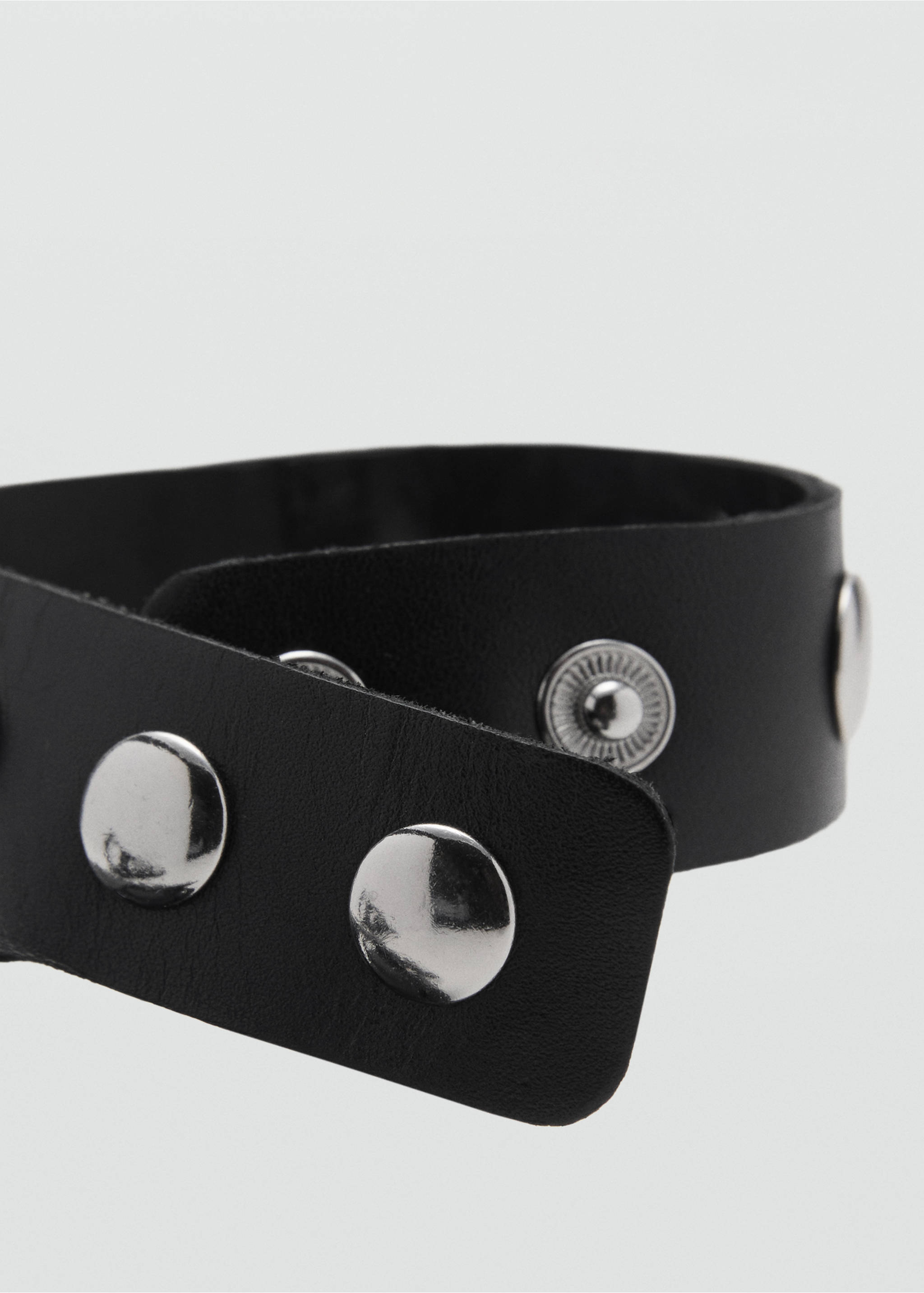 Studded leather sandals - Details of the article 3, Black. Ref: 17011153-00.