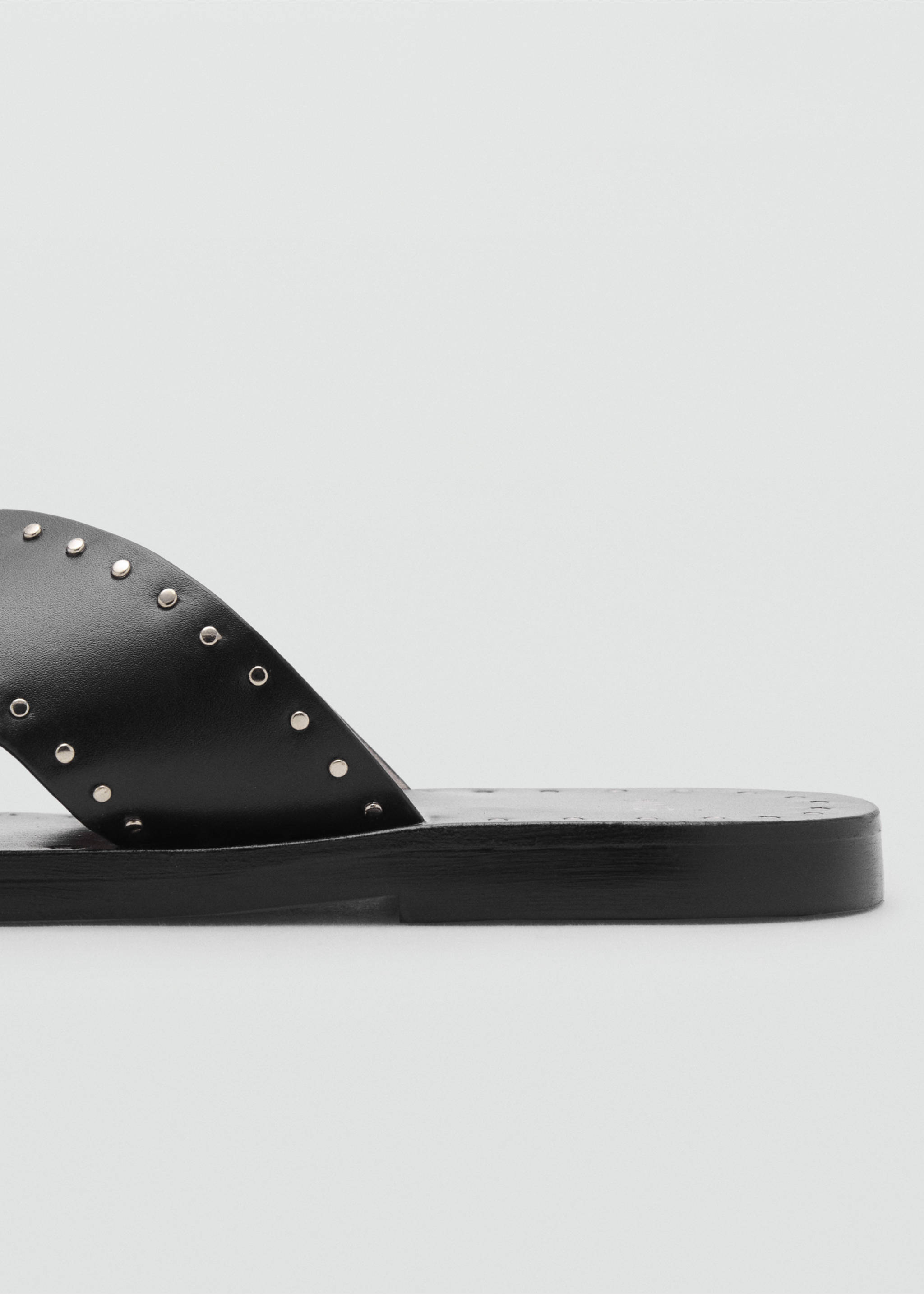 Studded leather sandals - Details of the article 1, Black. Ref: 17011156-00.