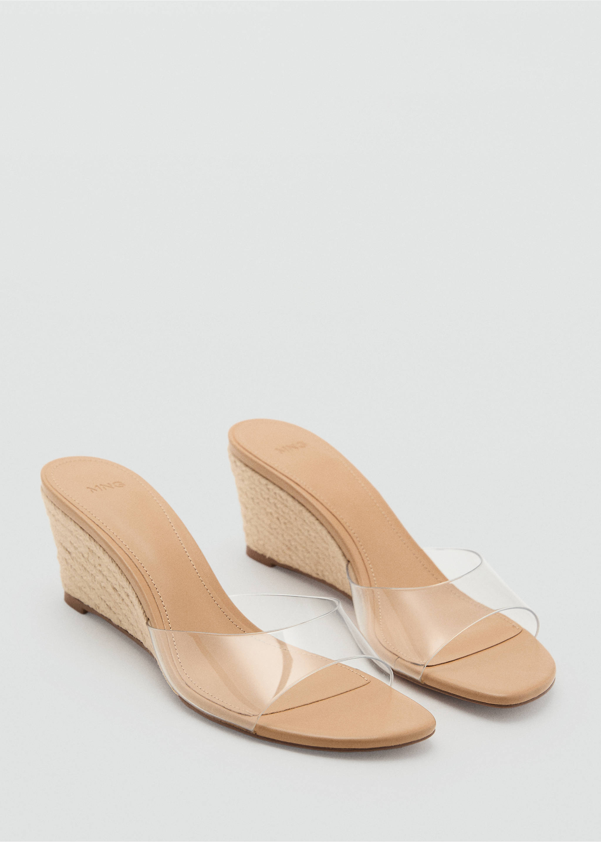 Vinyl wedge sandals - Medium plane, Nude. Ref: 17011158-00.