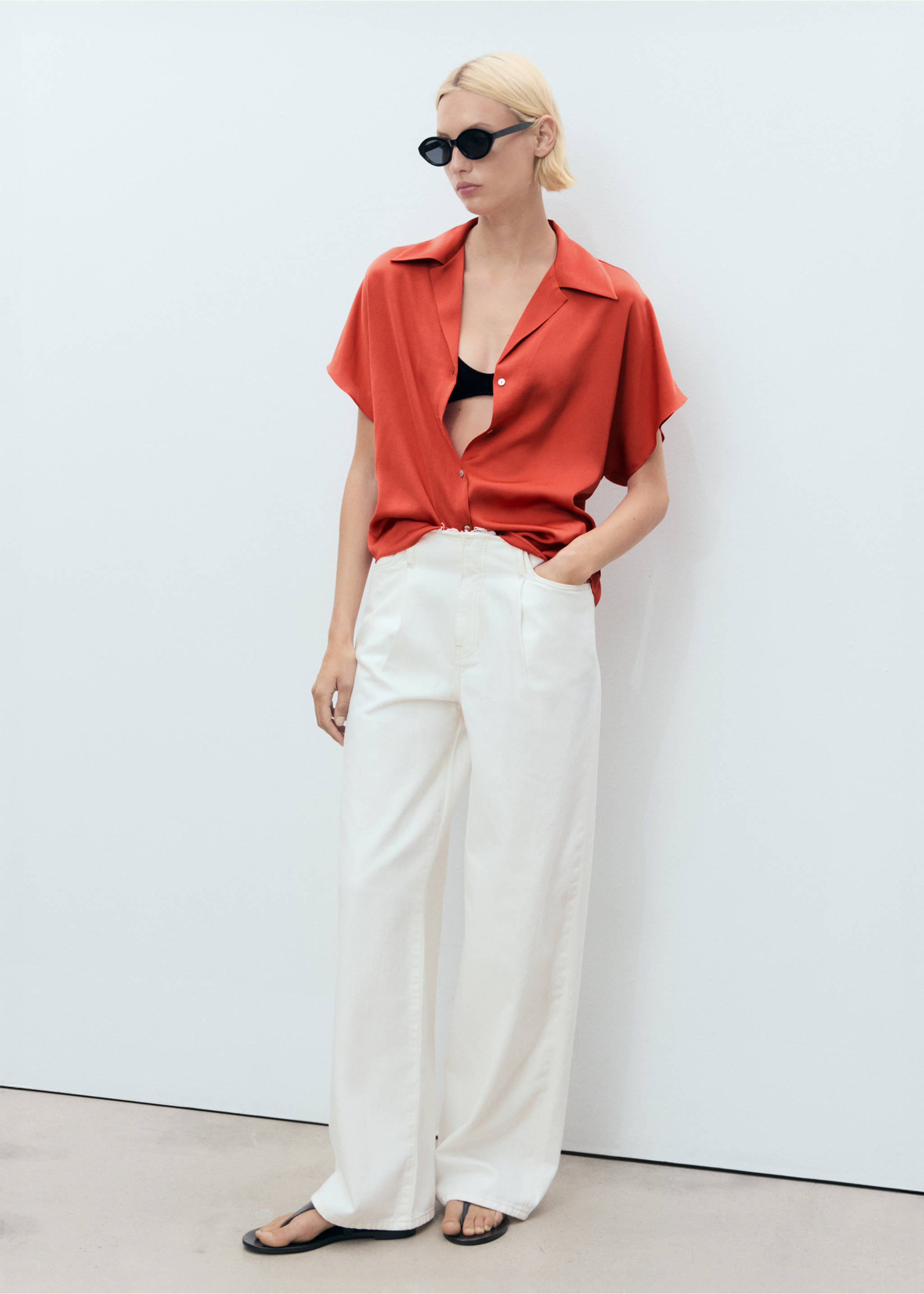 Short sleeve fluid shirt - General plane, Red. Ref: 17011160-00.
