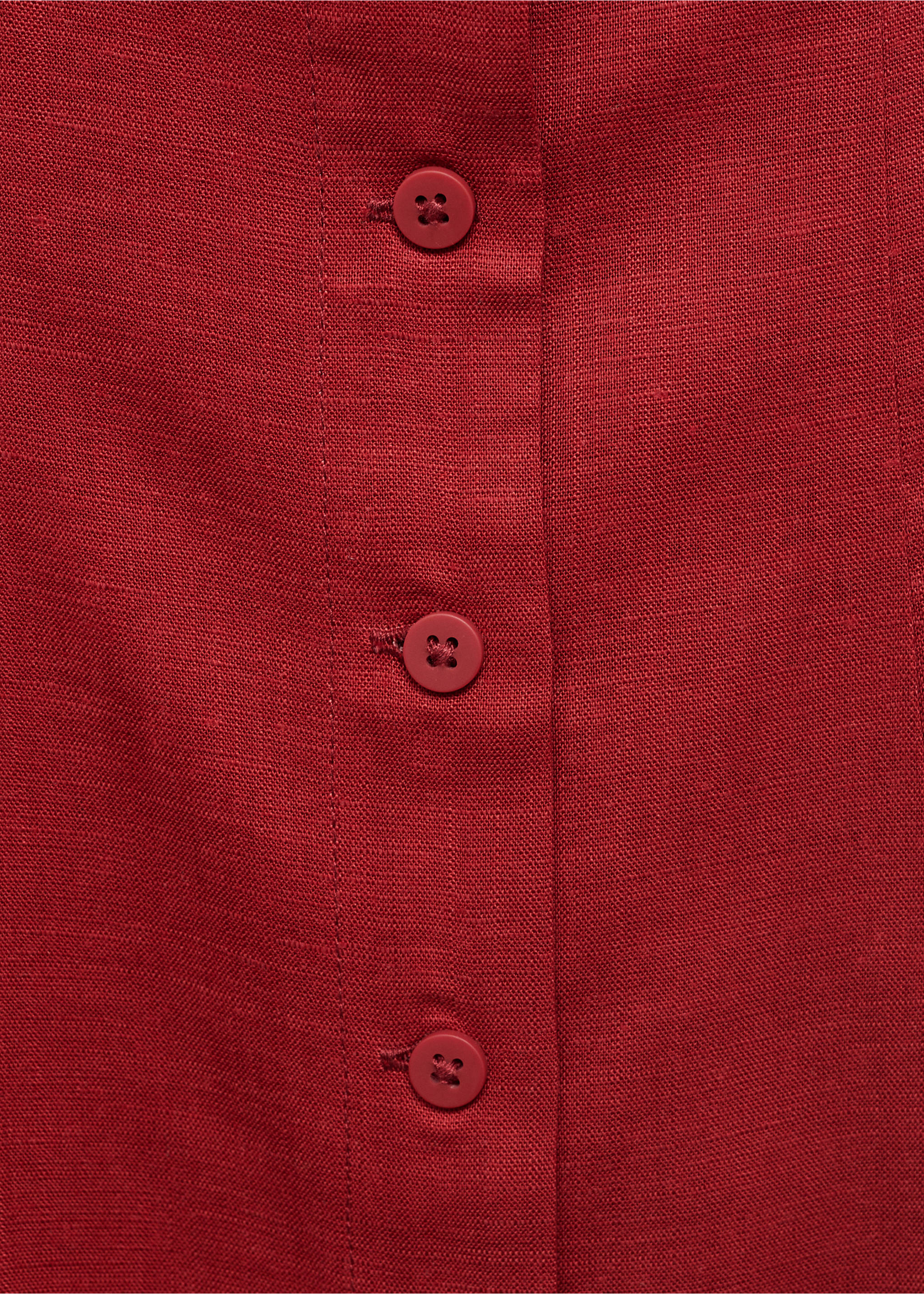 Linen-blend dress with buttons - Details of the article 0, Dark Orange. Ref: 17011167-00.