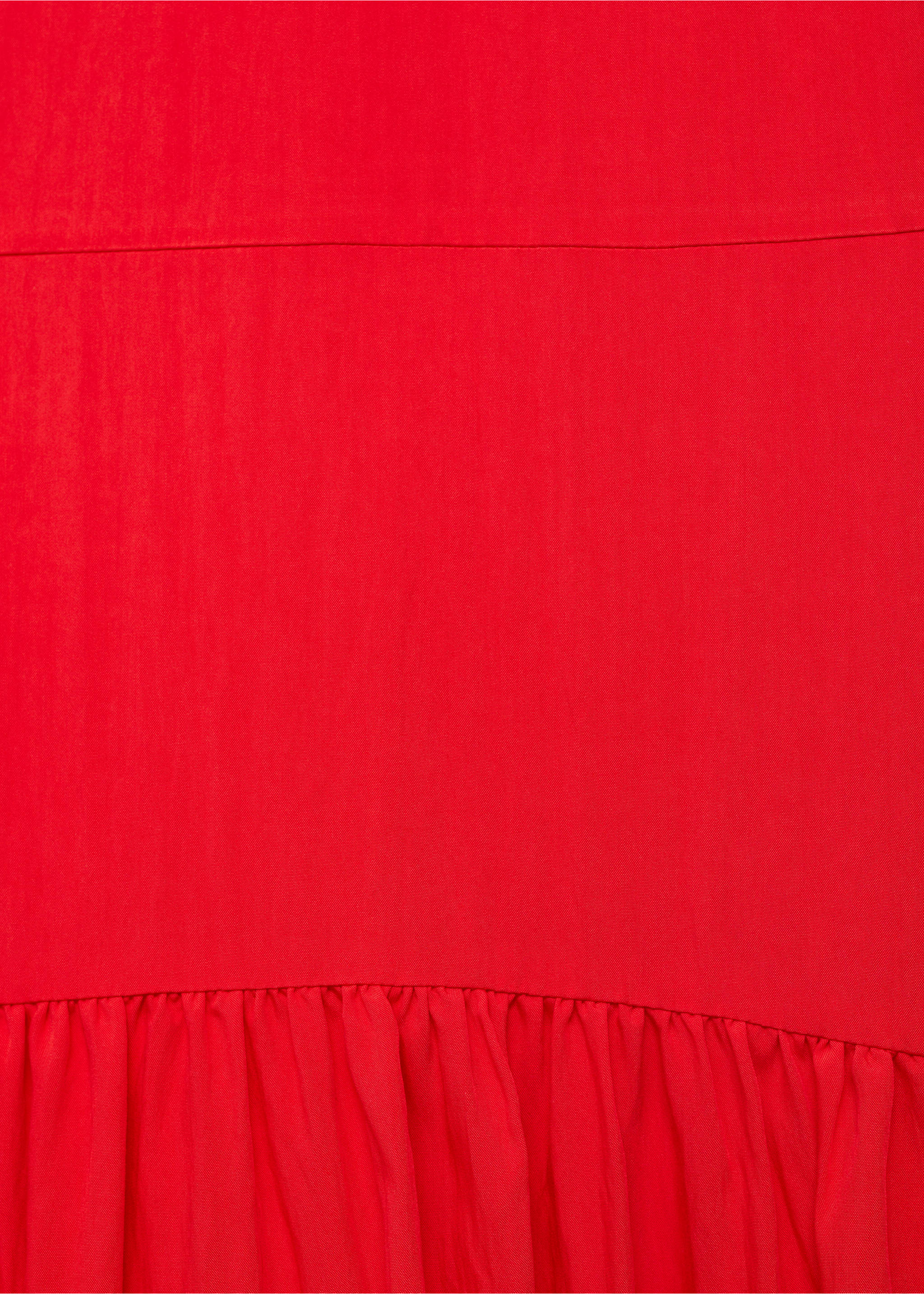 Long dress with gathered hem - Details of the article 8, Intense Red. Ref: 17011168-00.