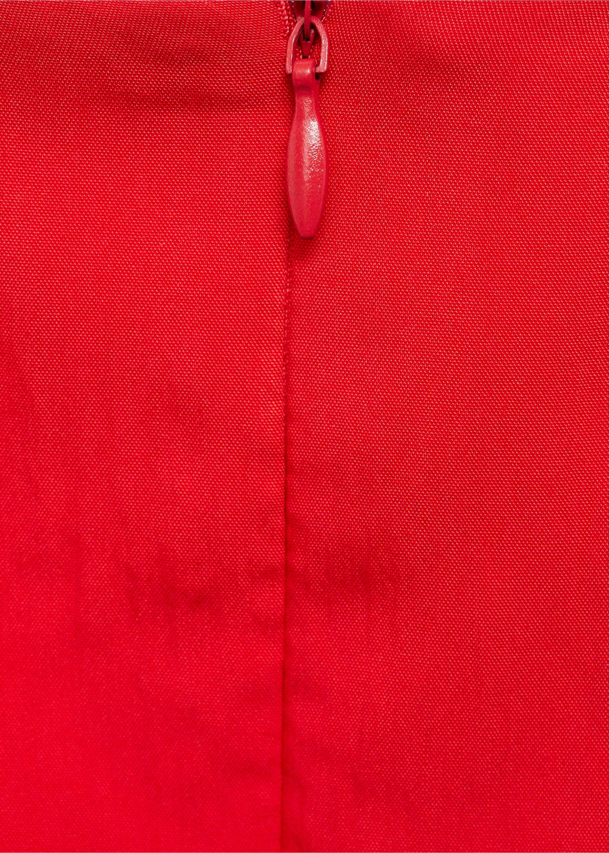 Long dress with gathered hem - Details of the article 0, Intense Red. Ref: 17011168-00.