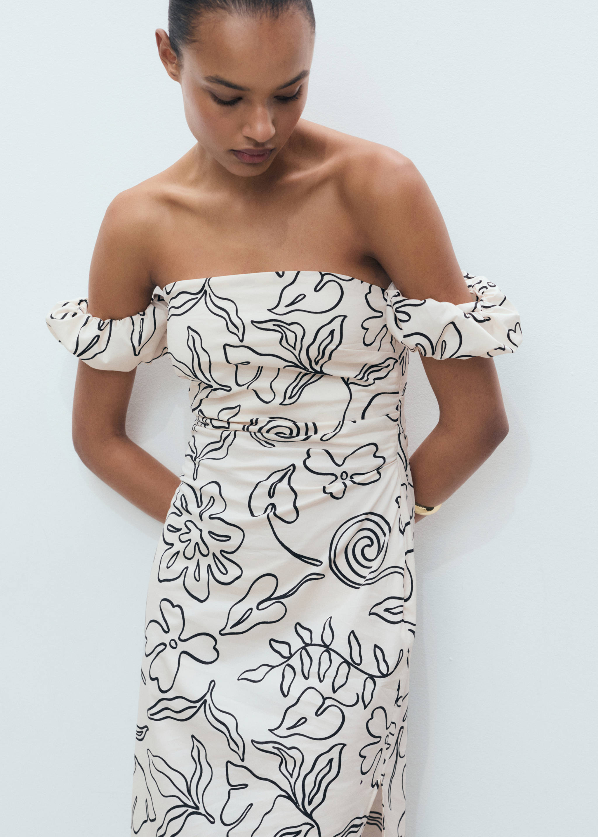 Strapless floral dress - Details of the article 2