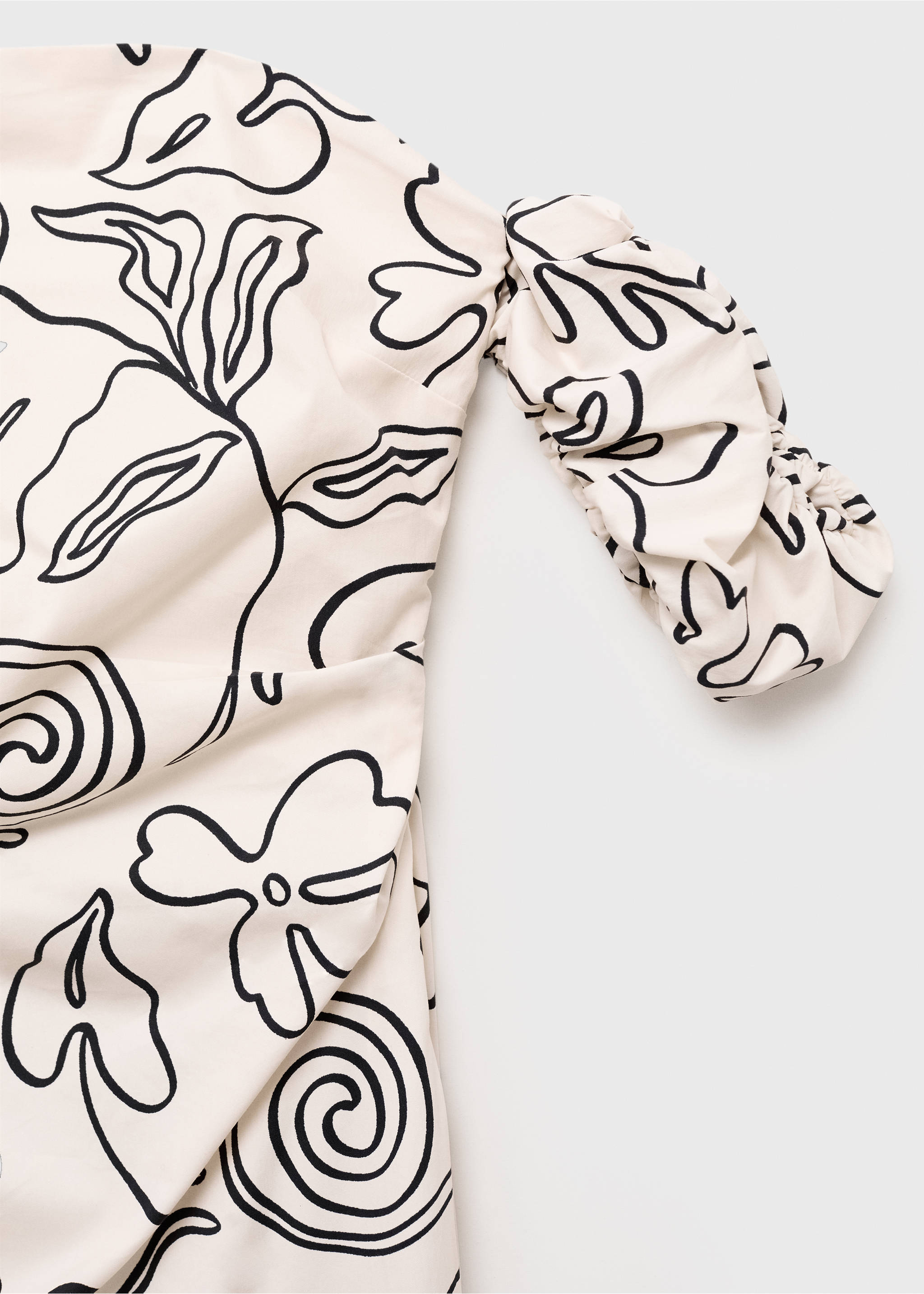 Strapless floral dress - Details of the article 8, Off White. Ref: 17011169-00.