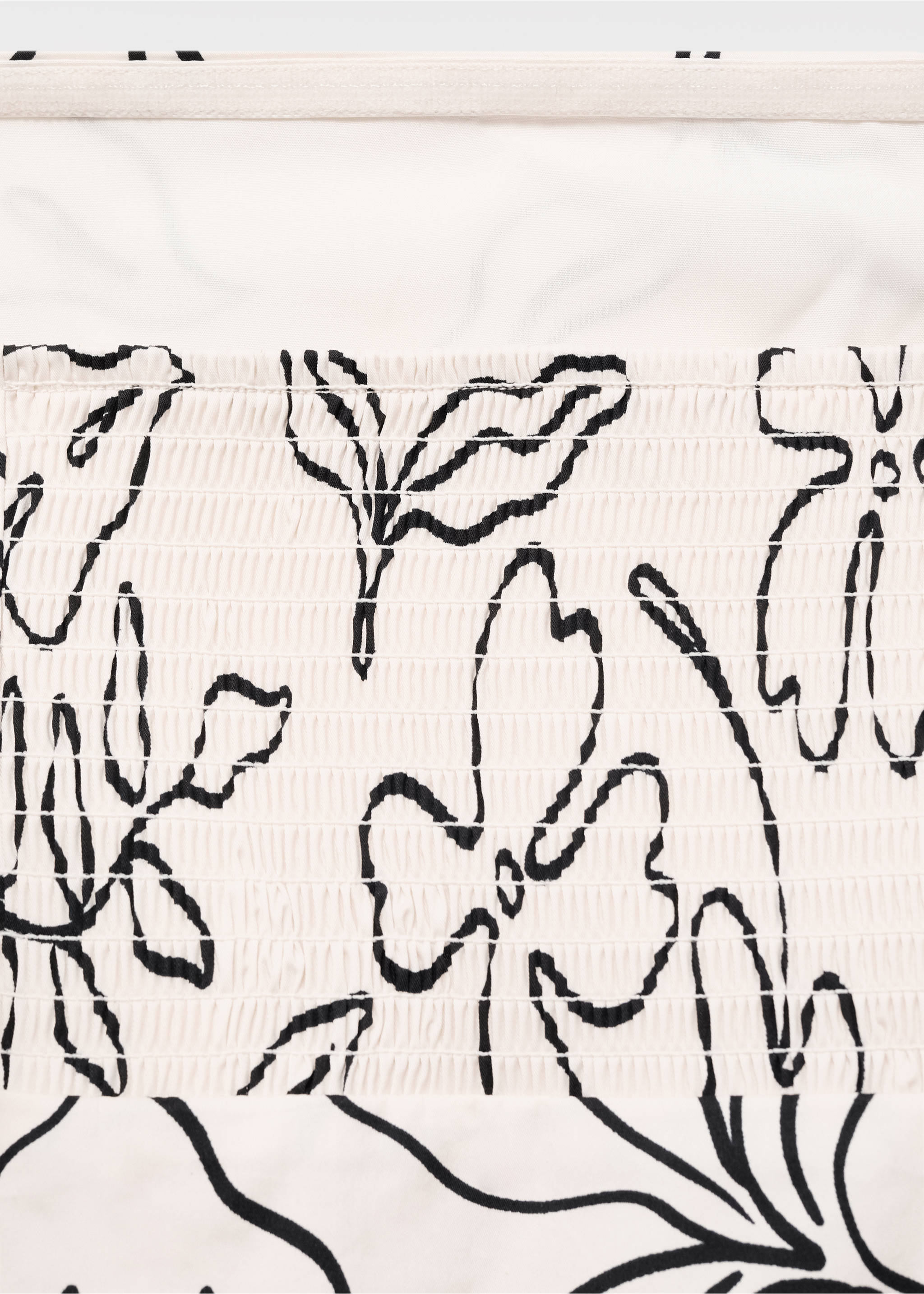 Strapless floral dress - Details of the article 0, Off White. Ref: 17011169-00.