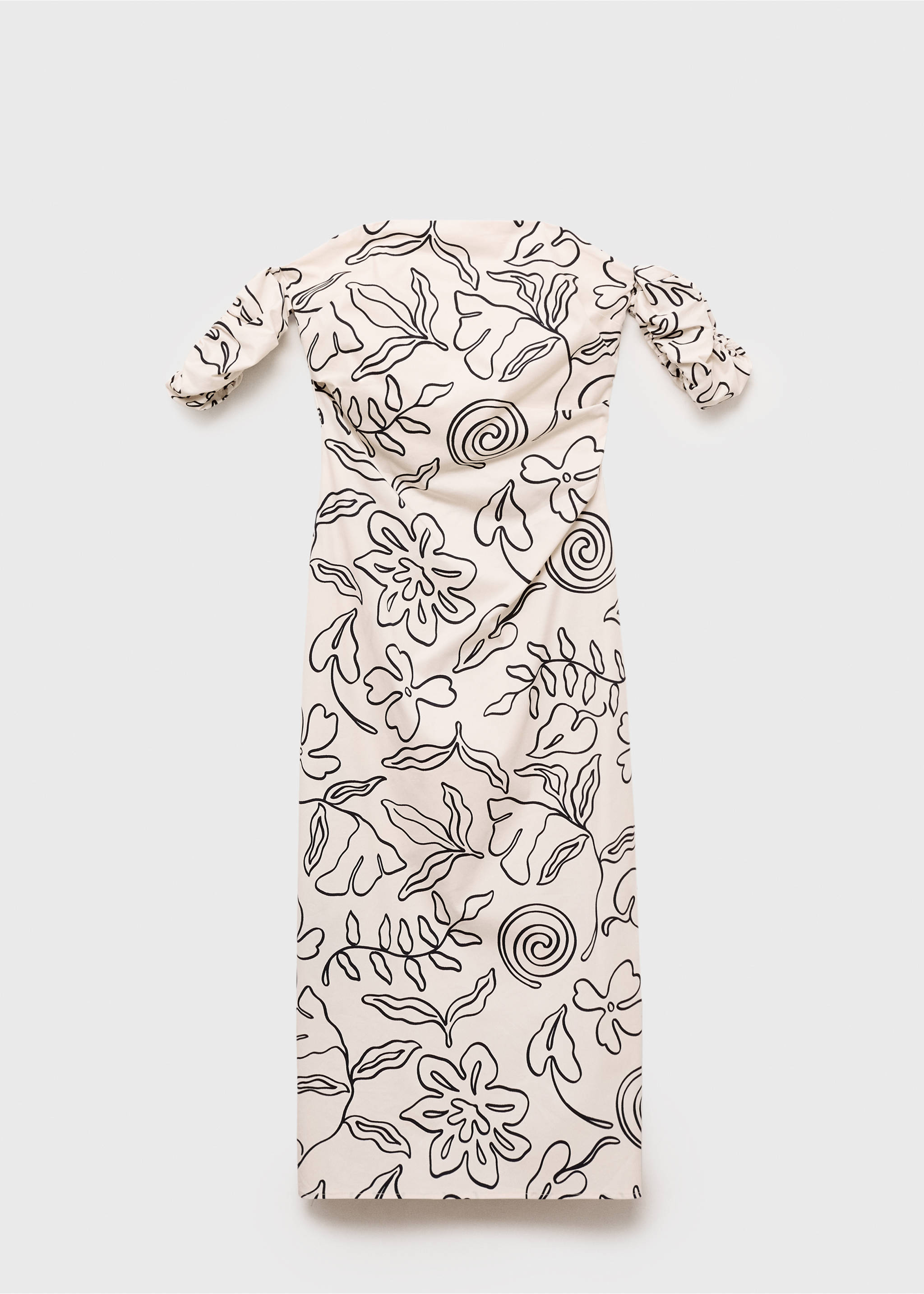 Strapless floral dress - Article without model, Off White. Ref: 17011169-00.