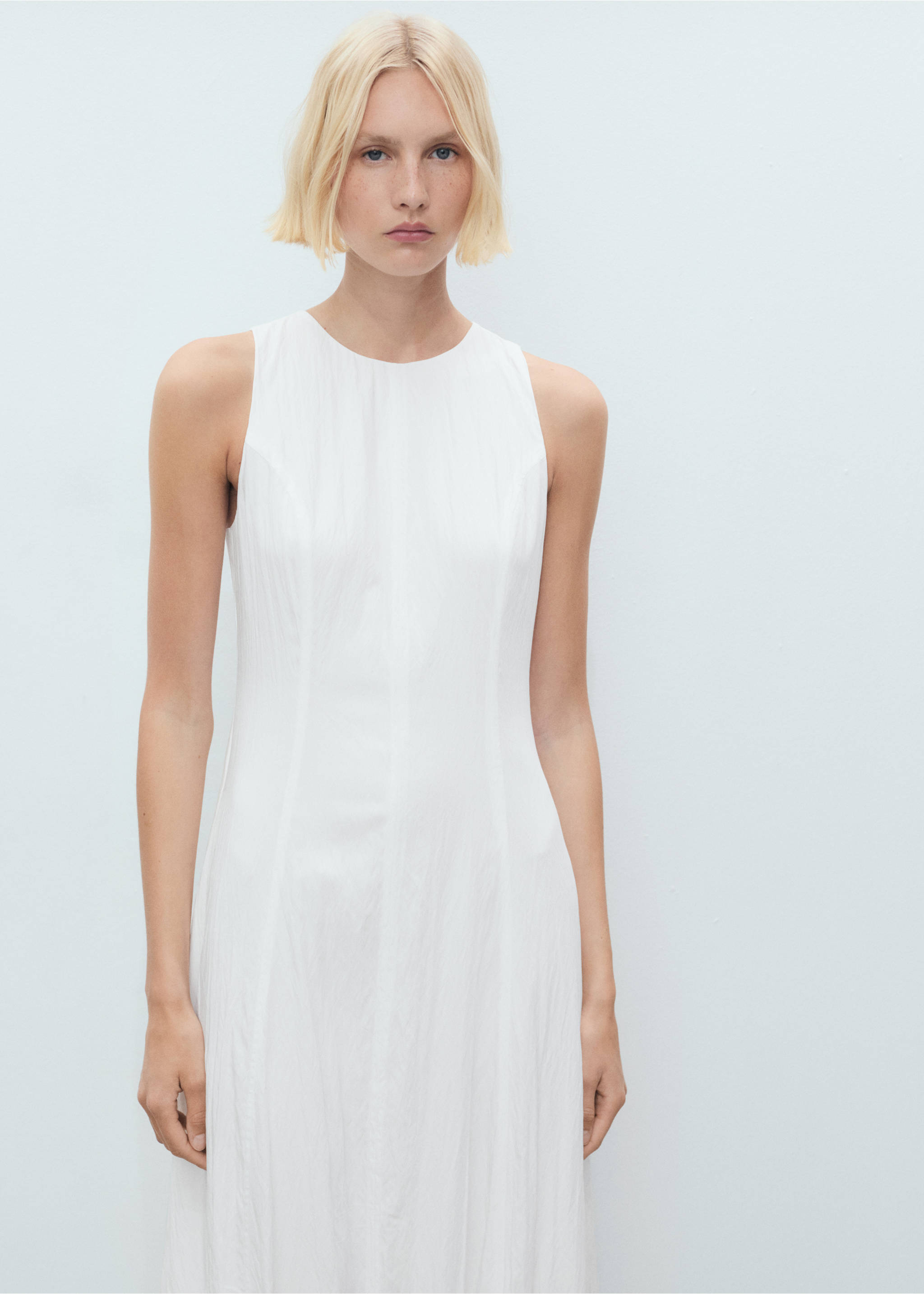 Long balloon dress - Medium plane, White. Ref: 17011170-00.