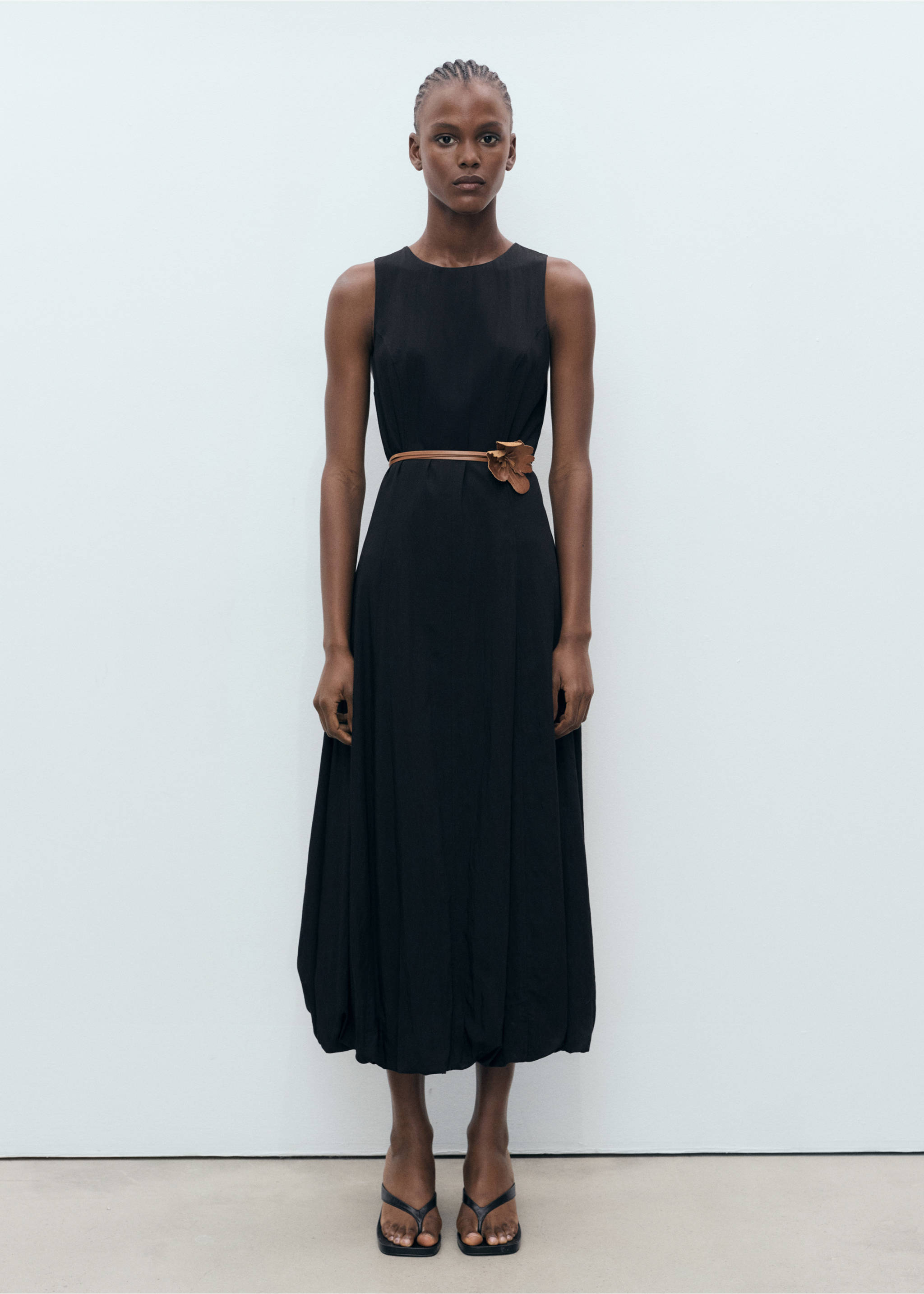 Long balloon dress - General plane, Black. Ref: 17011170-00.
