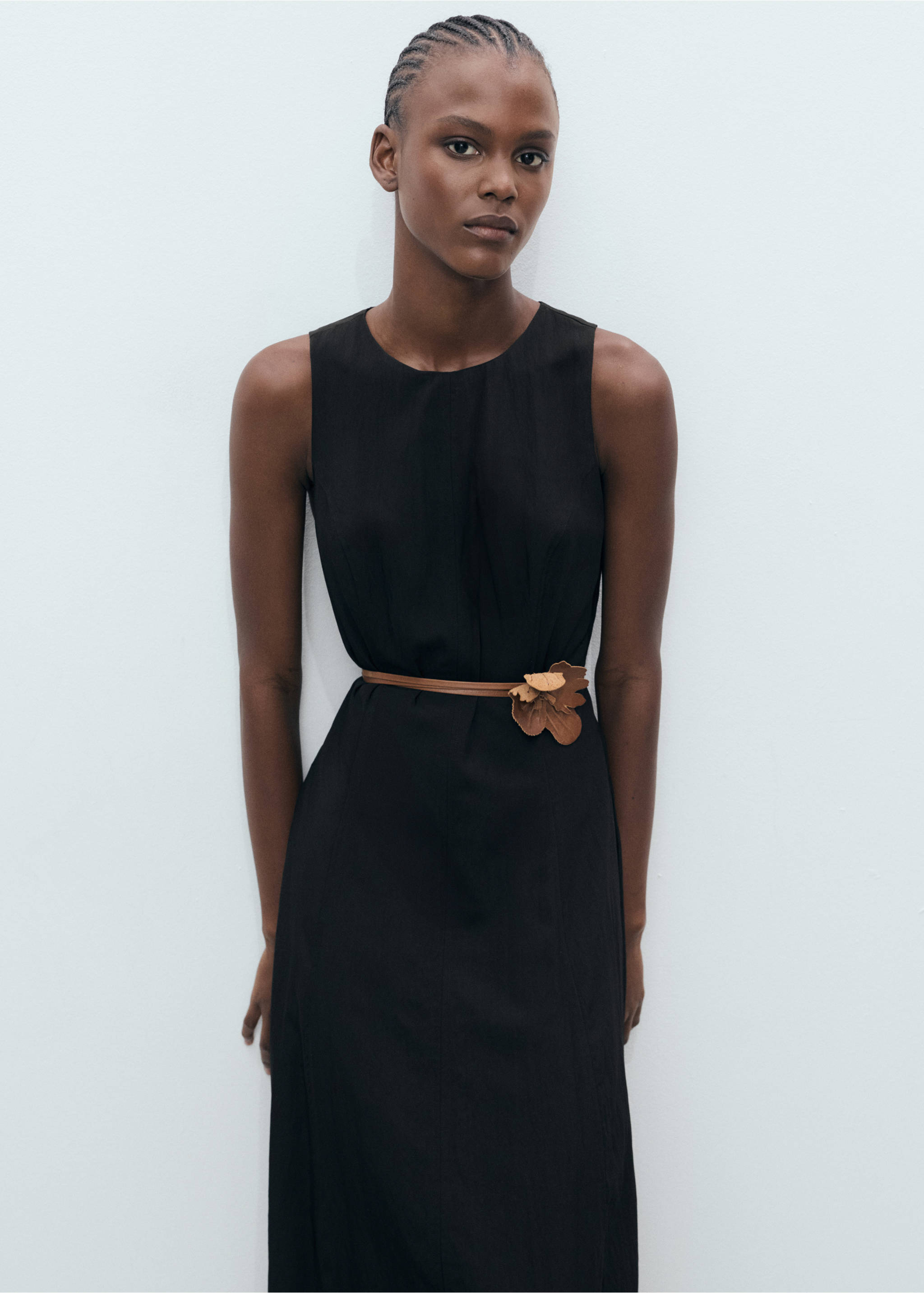 Long balloon dress - Medium plane, Black. Ref: 17011170-00.