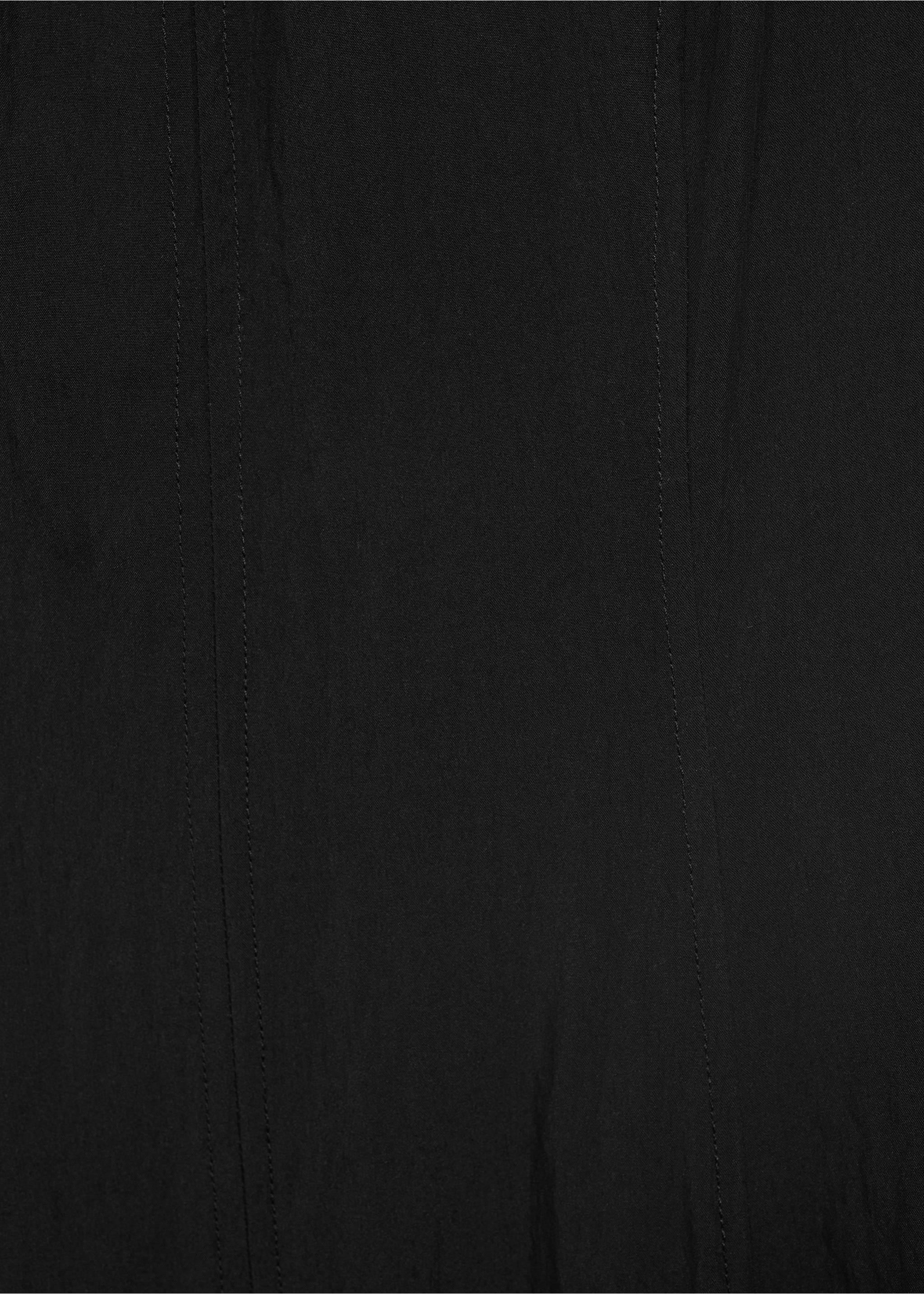 Long balloon dress - Details of the article 8, Black. Ref: 17011170-00.