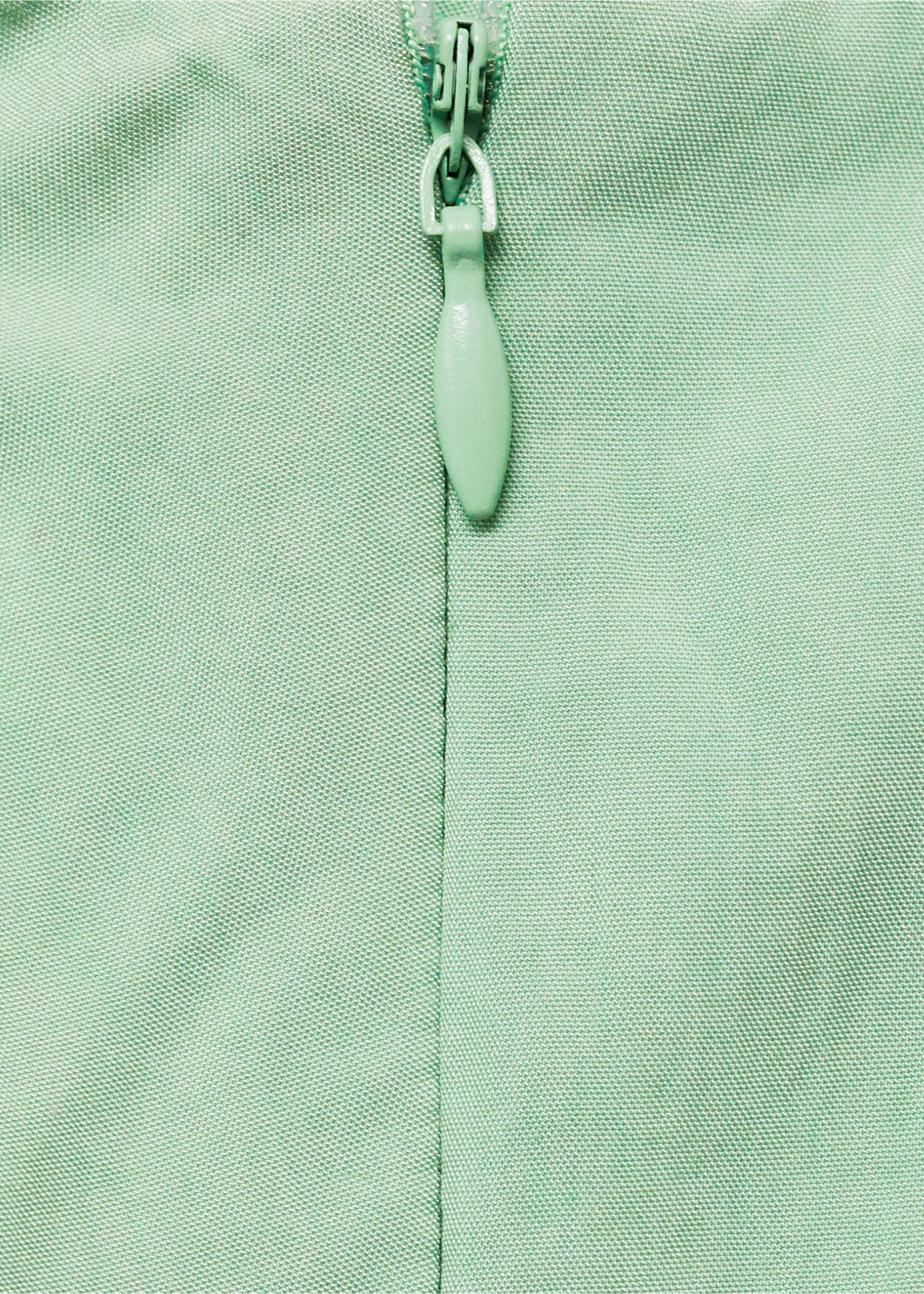 Midi-dress with pleats - Details of the article 0, Mint Green. Ref: 17011171-00.