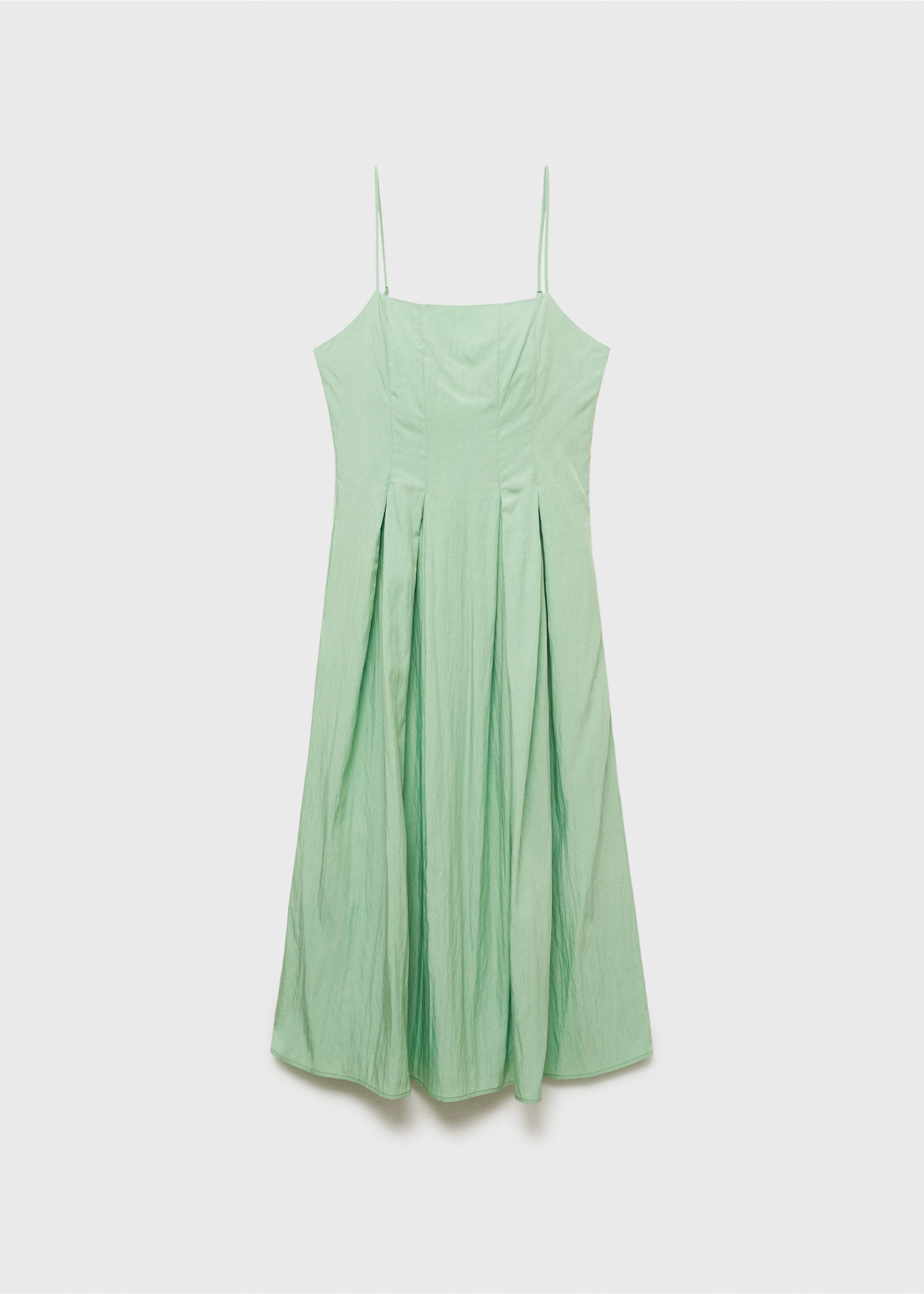 Midi-dress with pleats - Article without model, Mint Green. Ref: 17011171-00.
