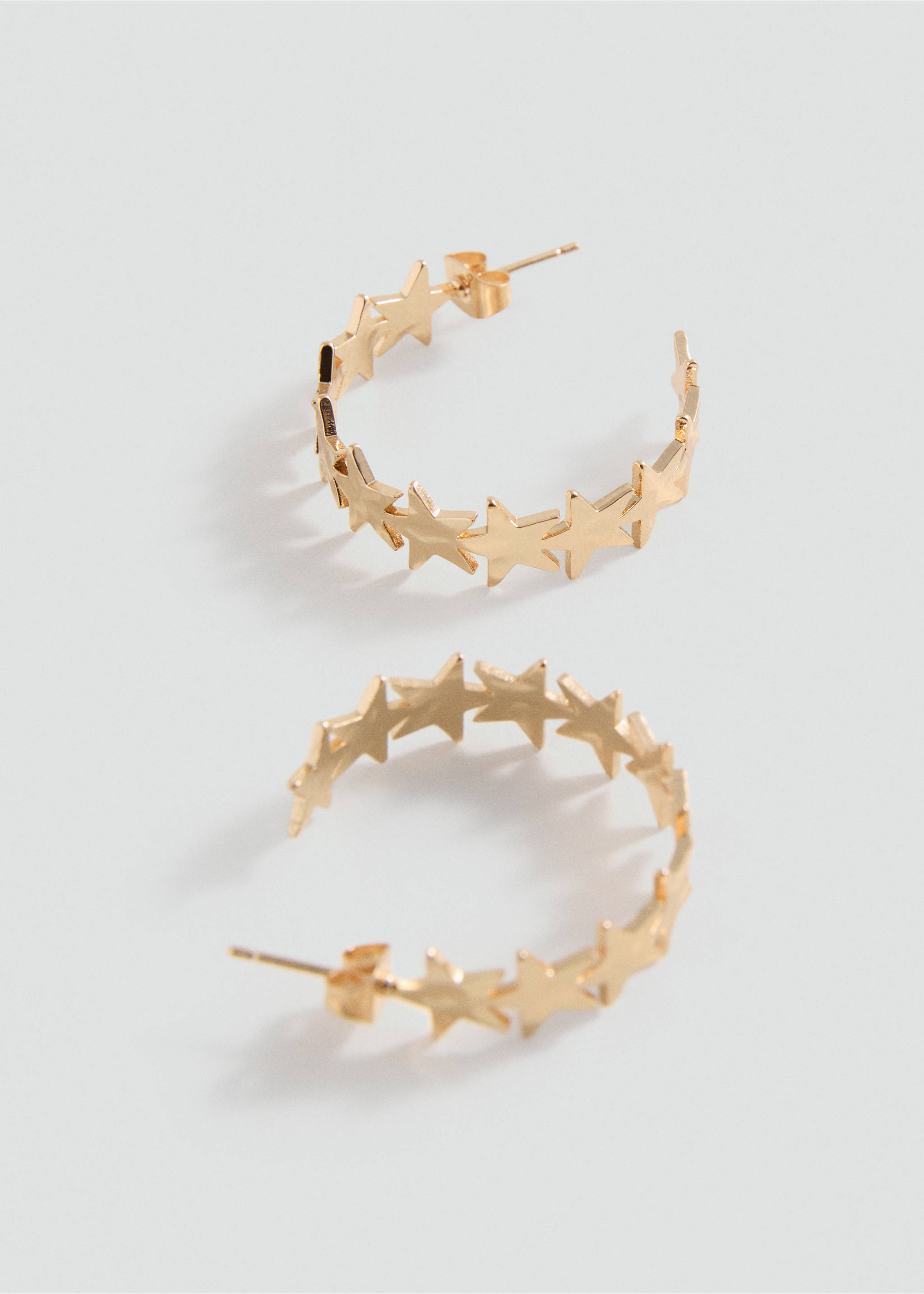 Star hoop earrings - Details of the article 1, Gold. Ref: 17011177-00.