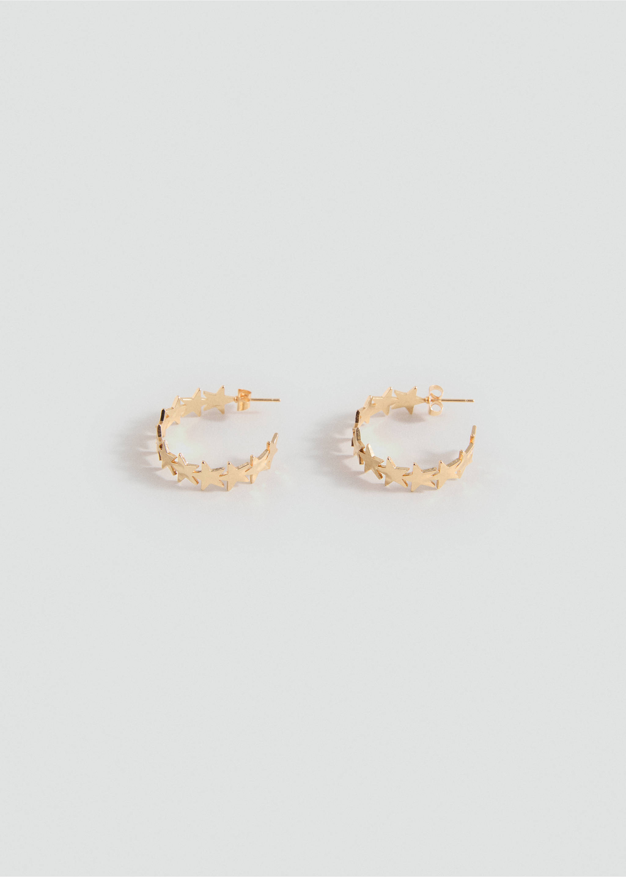 Star hoop earrings - Article without model, Gold. Ref: 17011177-00.