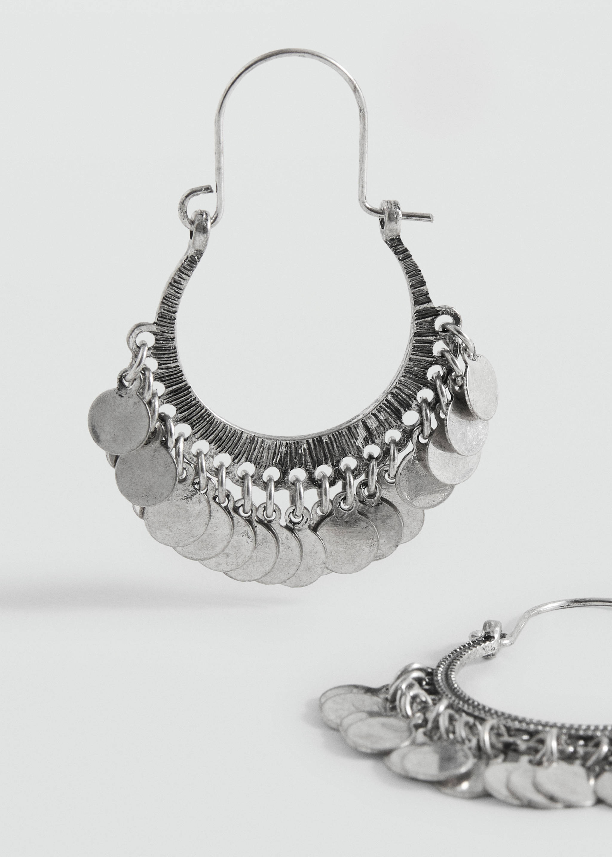 Bead hoop earrings - Medium plane