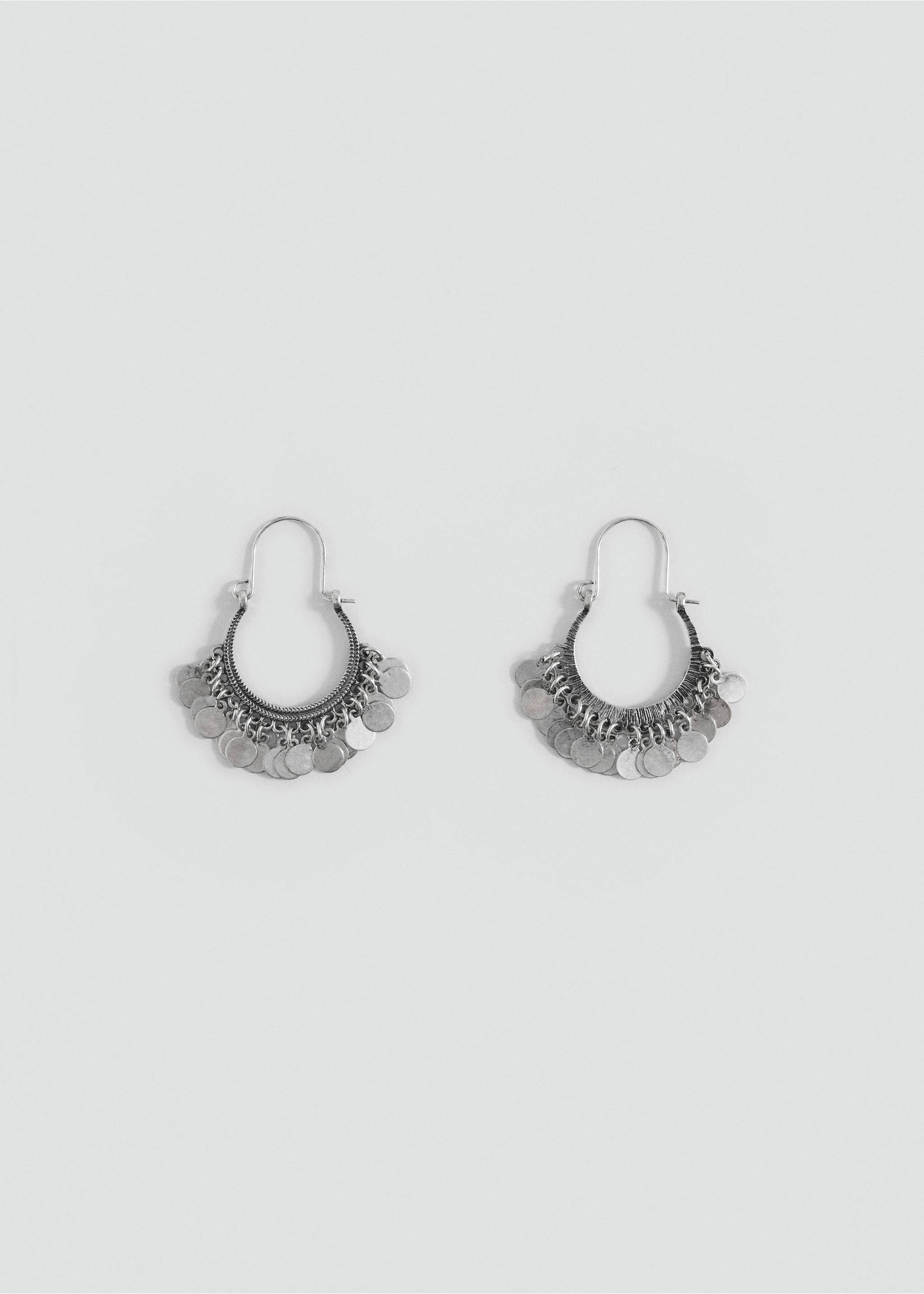 Bead hoop earrings - Article without model, Silver. Ref: 17011181-00.