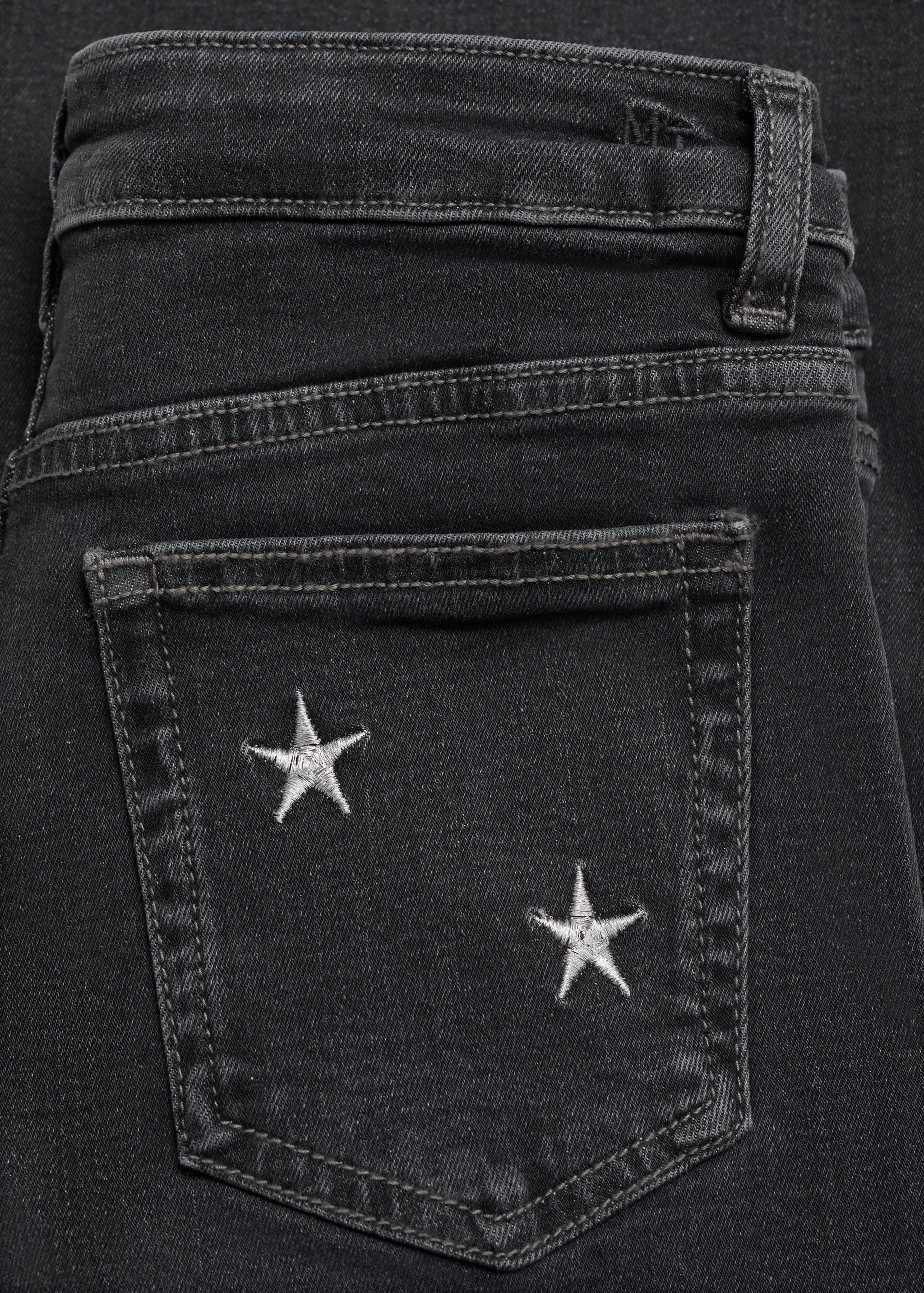 Culotte jeans with embroidered stars - Details of the article 0