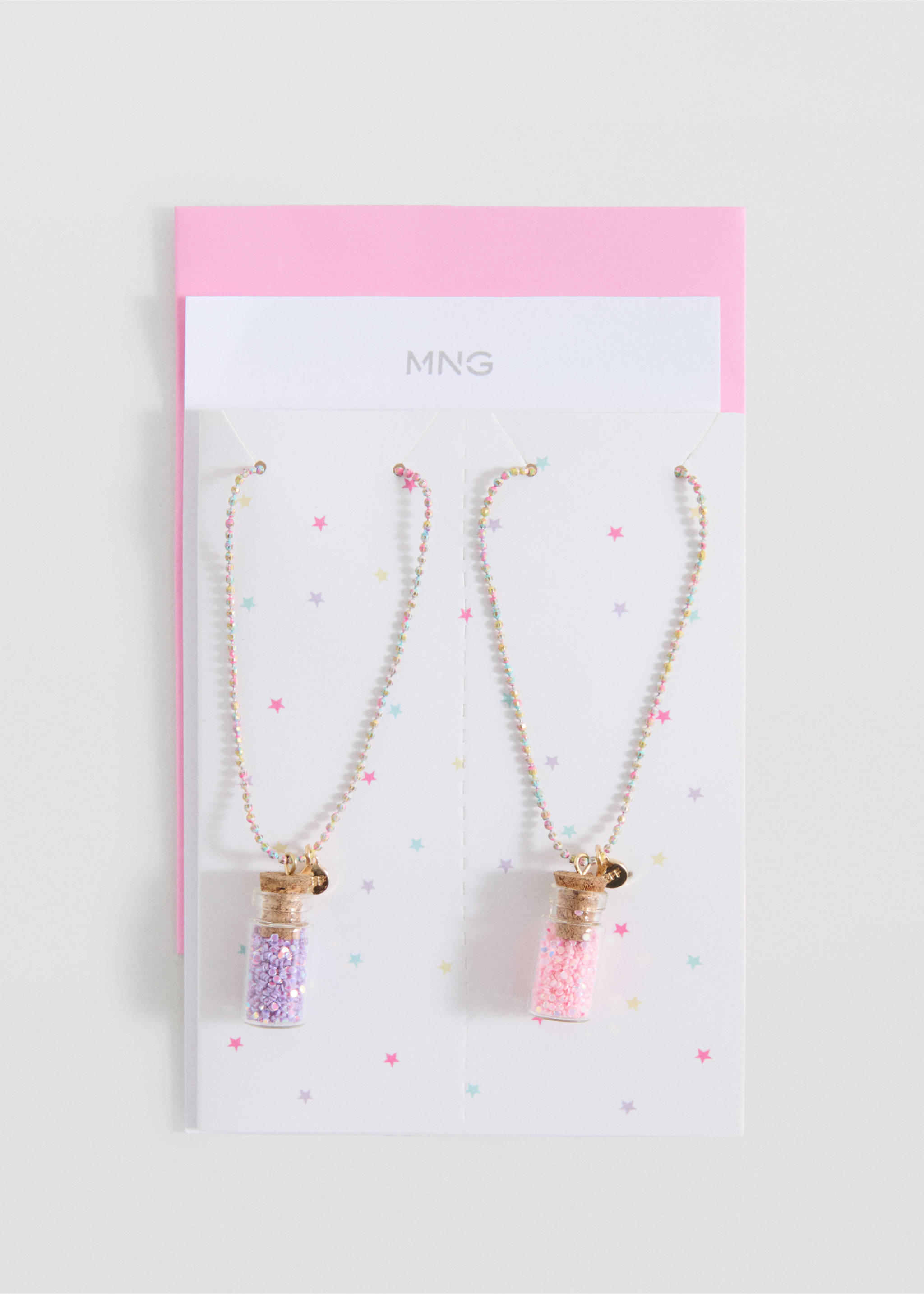 2 pack of necklaces - Details of the article 1, Pink. Ref: 17011202-00.