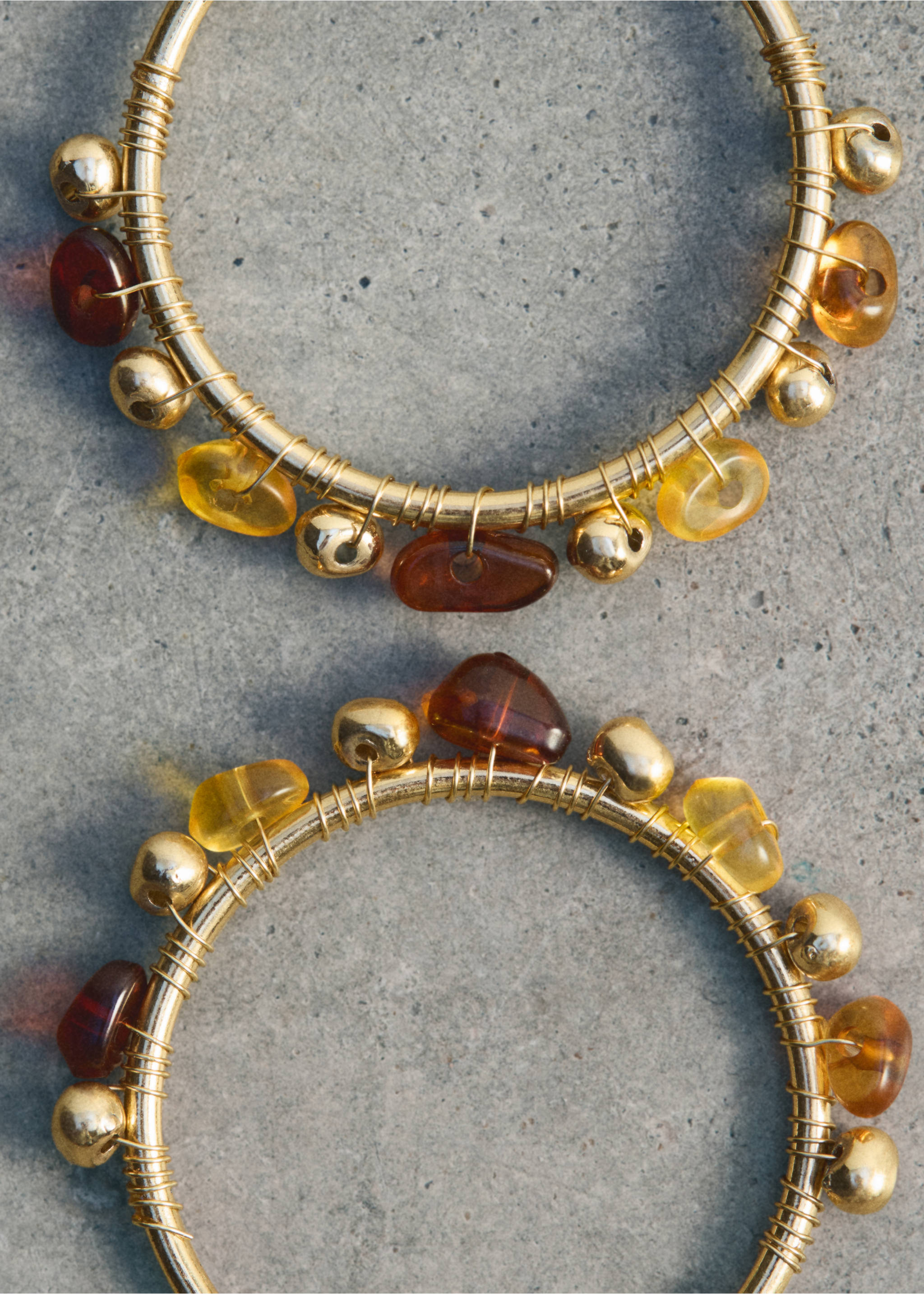 Combination bead earrings - General plane, Gold. Ref: 17011208-00.