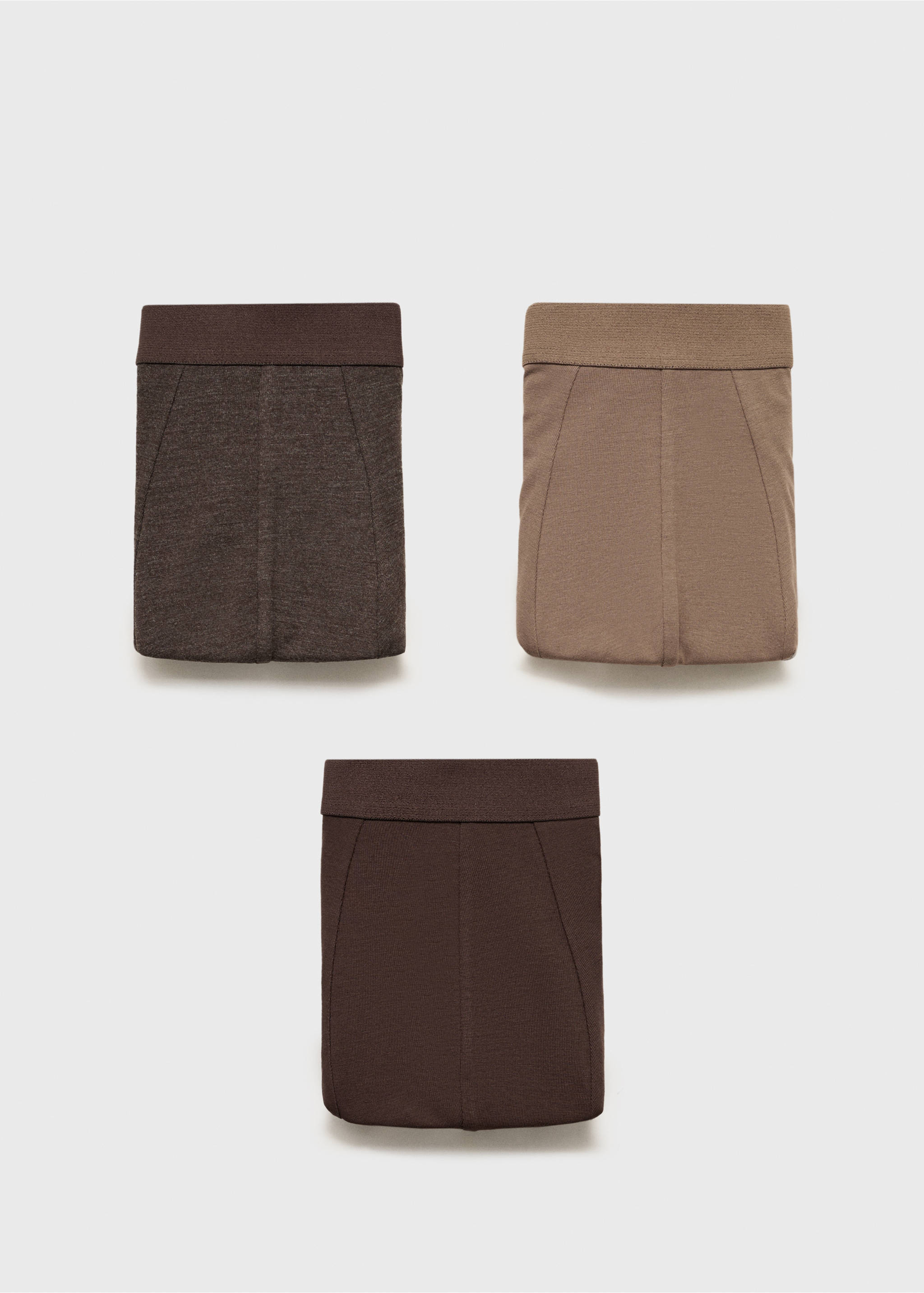 3-pack combined briefs - Article without model, Brown. Ref: 17011212-00.