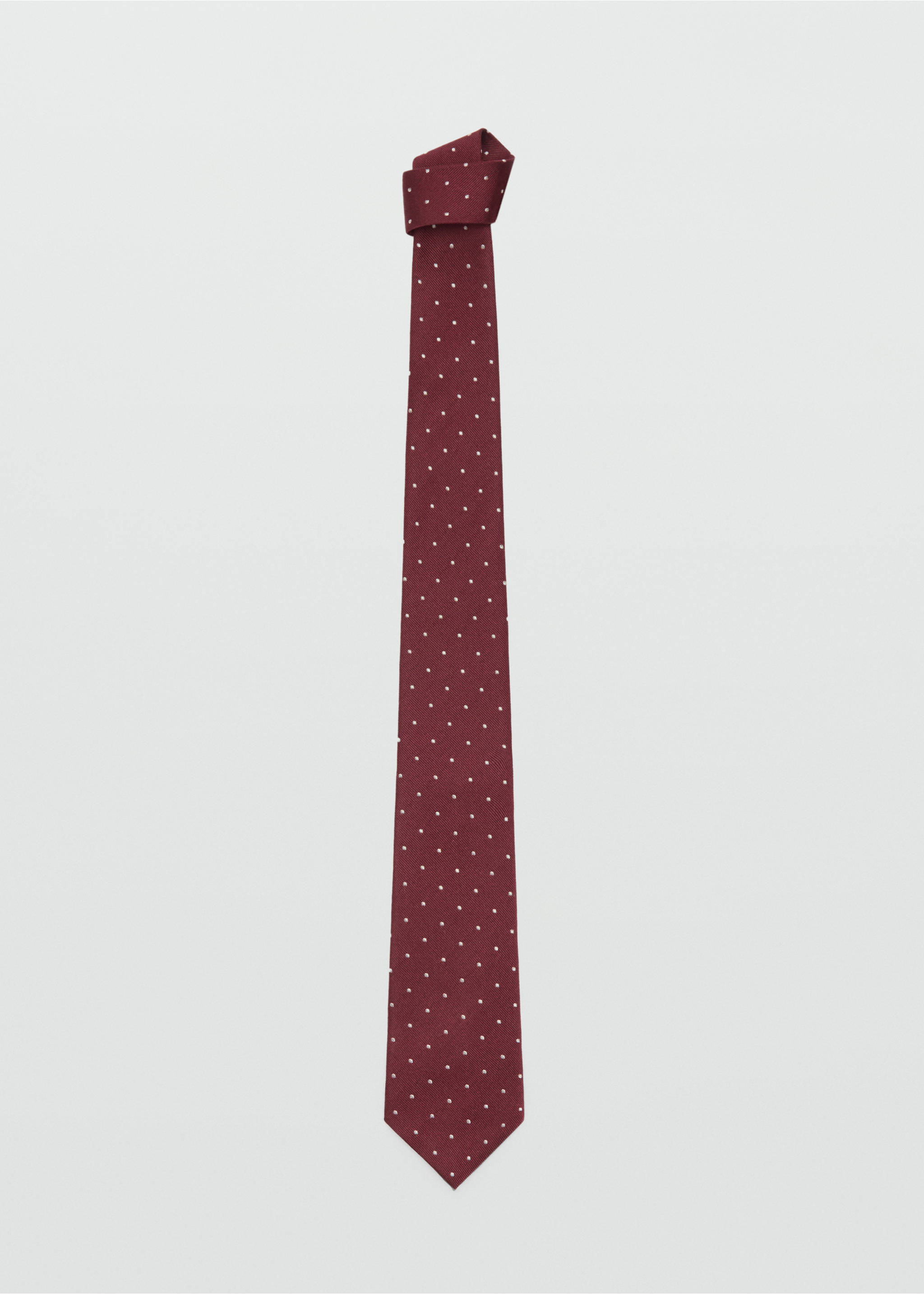 Polka-dot silk tie - Article without model, Burgundy. Ref: 17011215-00.