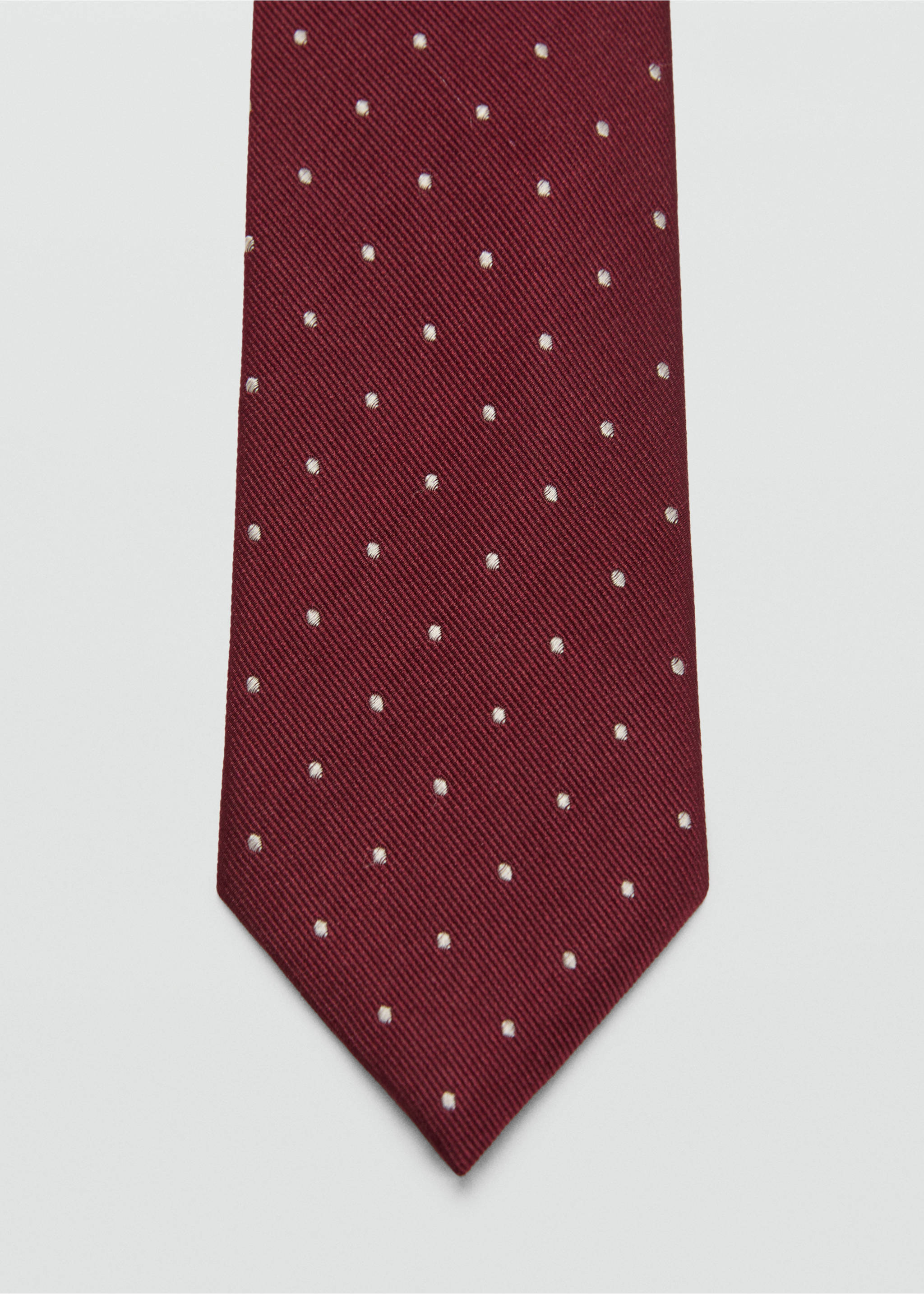 Polka-dot silk tie - Details of the article 1, Burgundy. Ref: 17011215-00.