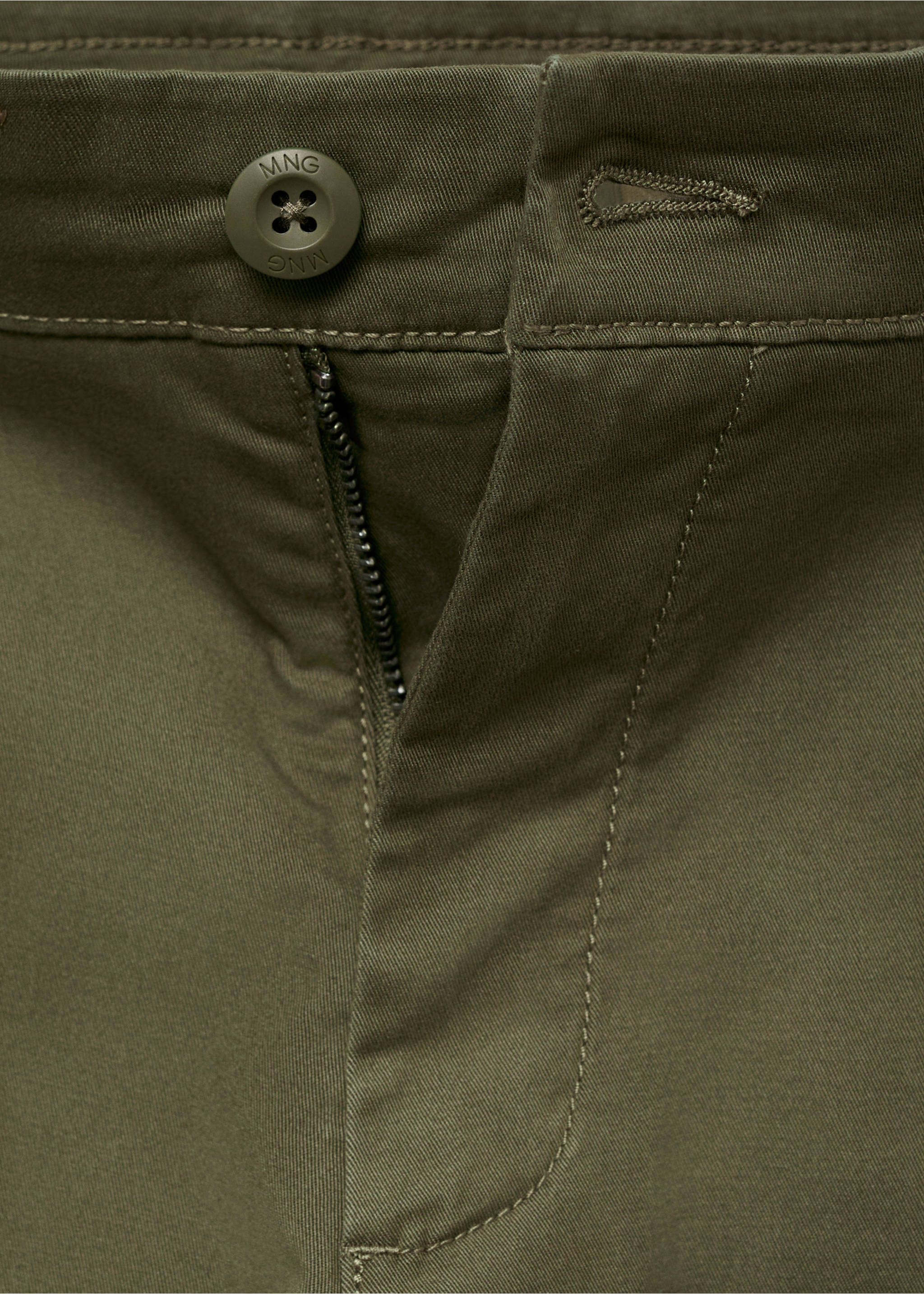 Stretchy chinos - Details of the article 0, Khaki. Ref: 17011216-00.