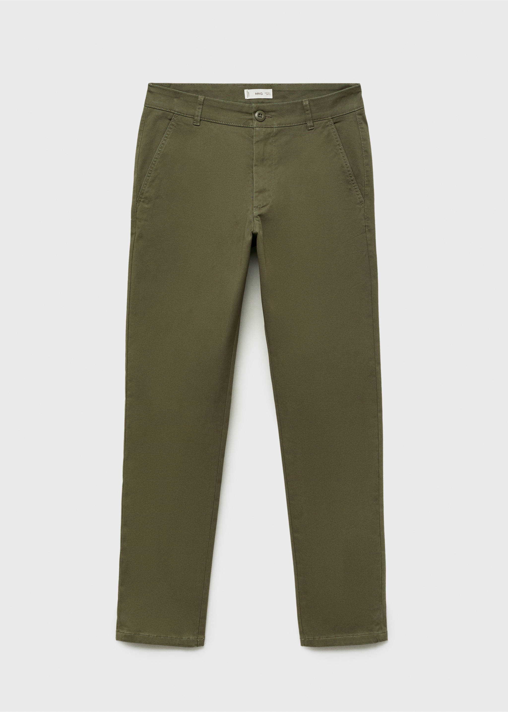 Stretchy chinos - Article without model, Khaki. Ref: 17011216-00.