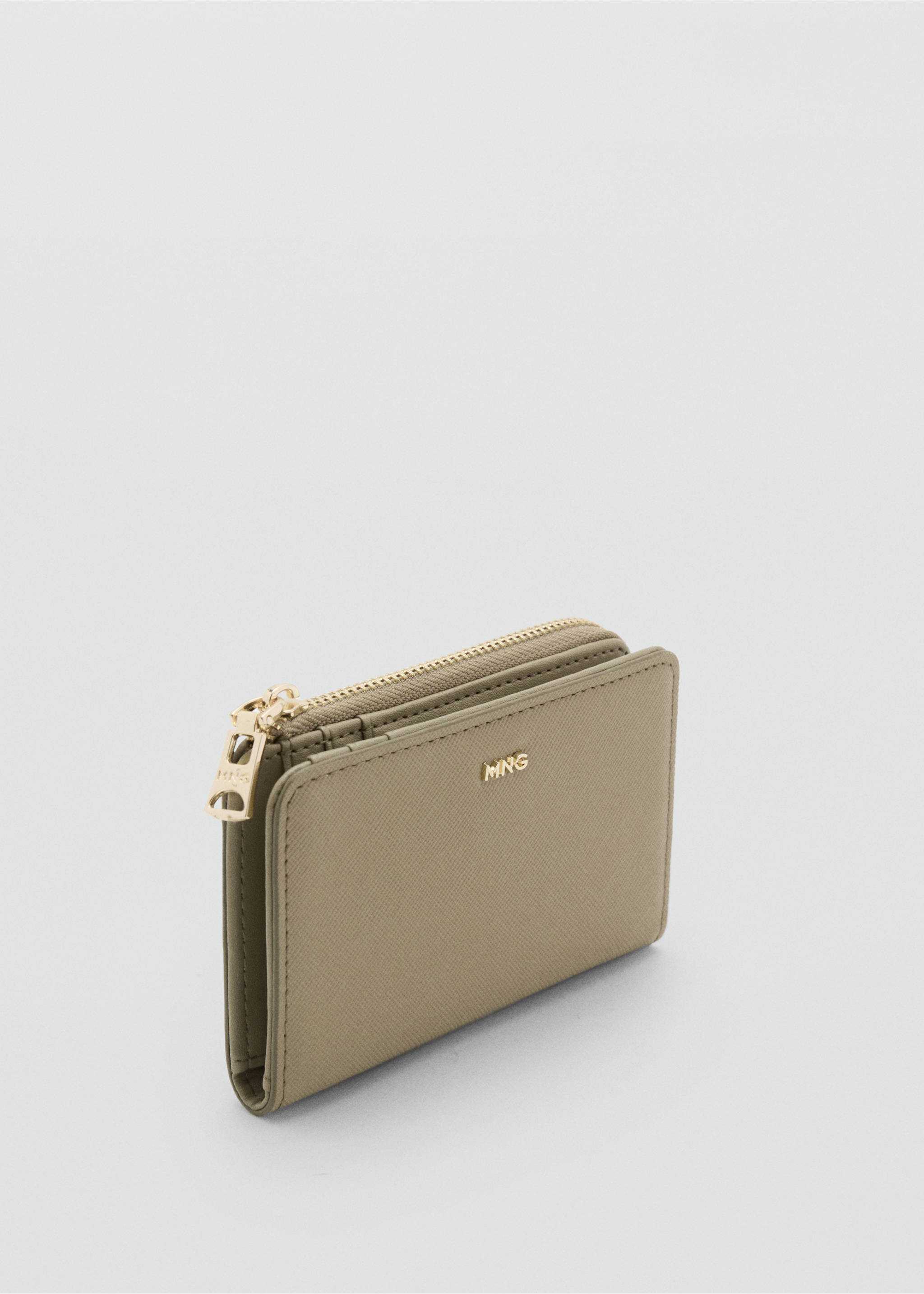 Small wallet with Saffiano effect - Medium plane, Khaki. Ref: 17011217-00.