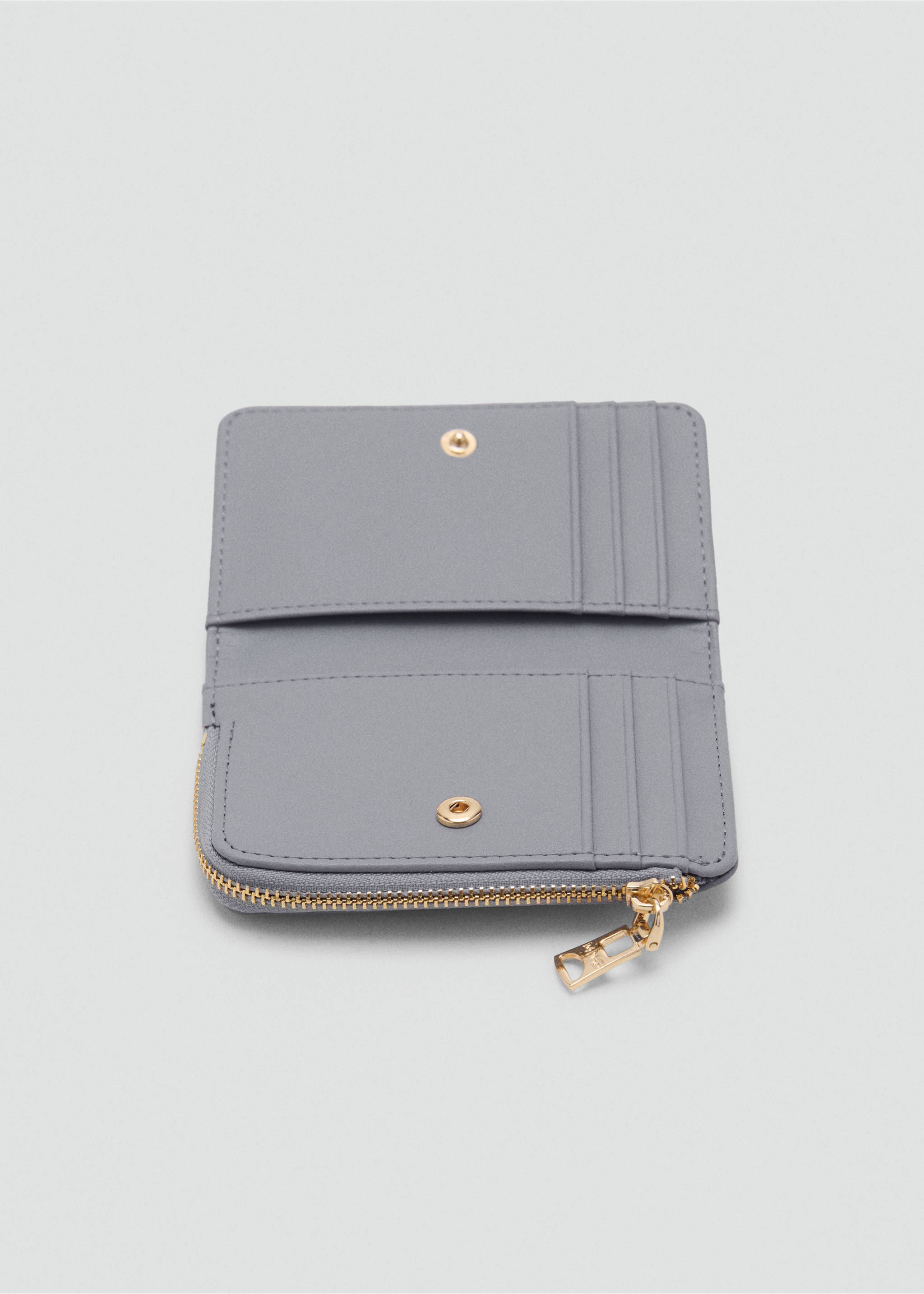 Small wallet with Saffiano effect - Details of the article 1, Light/Pastel Grey. Ref: 17011217-00.