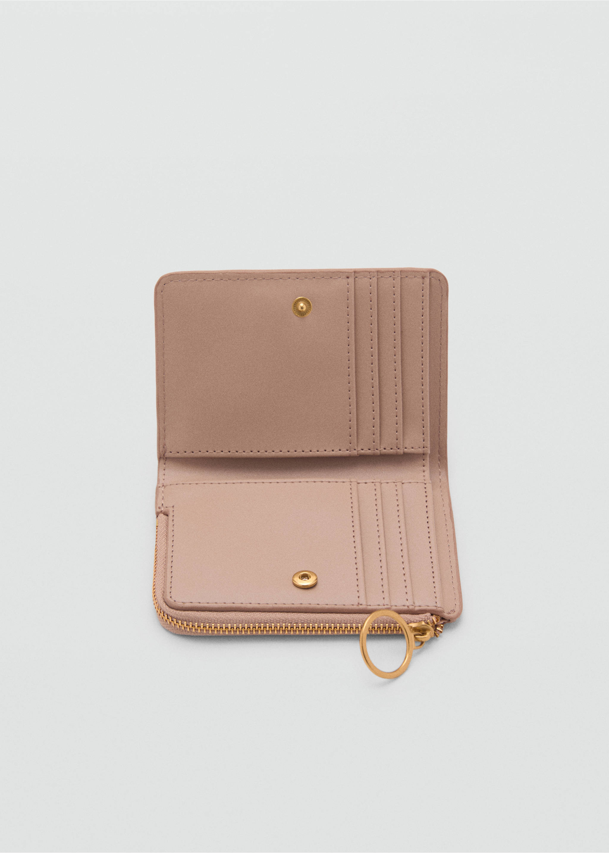 Embossed faux-leather purse - Details of the article 1, Pastel Pink. Ref: 17011218-00.