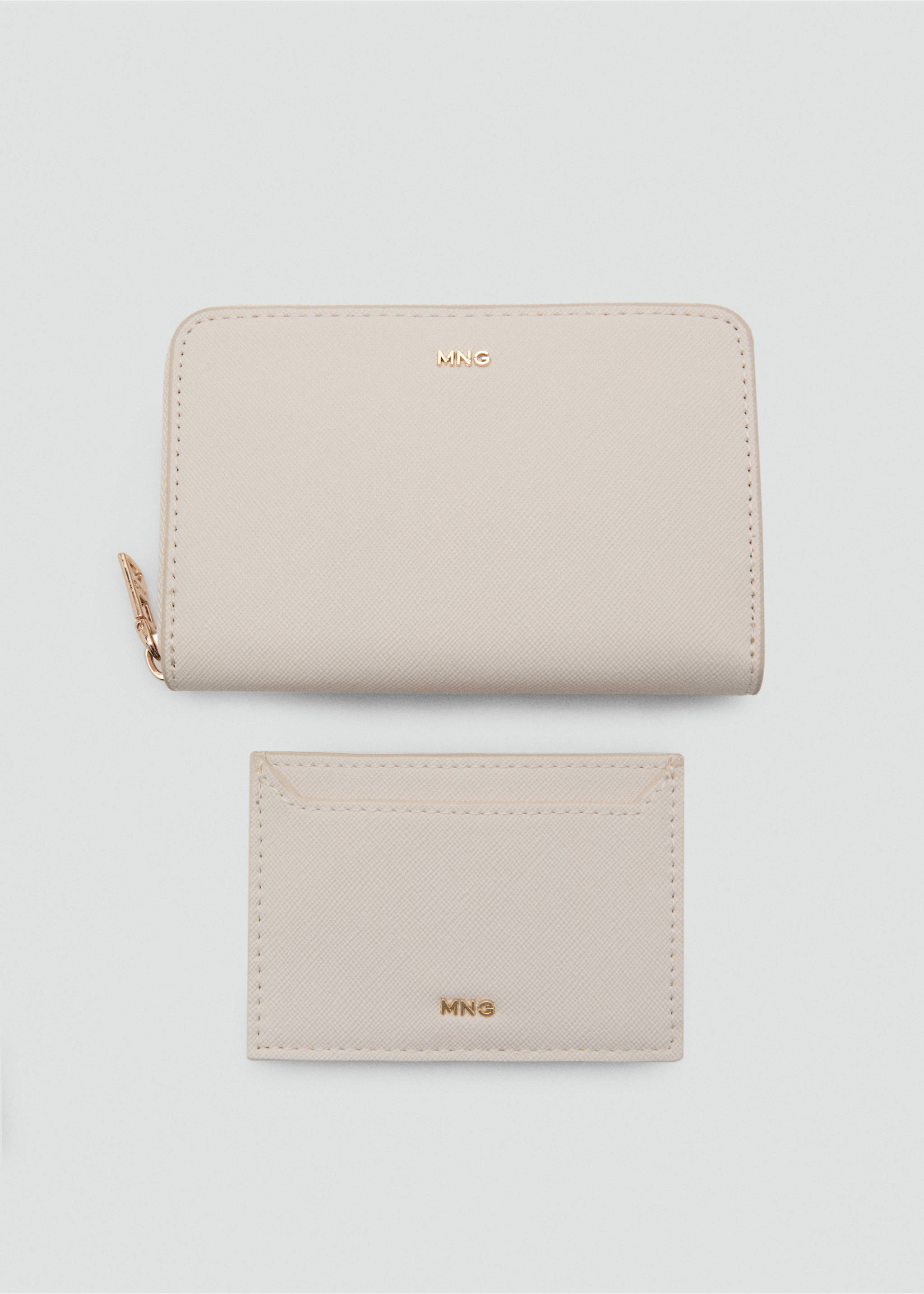 Medium wallet with saffiano effect - Details of the article 2, Off White. Ref: 17011219-00.