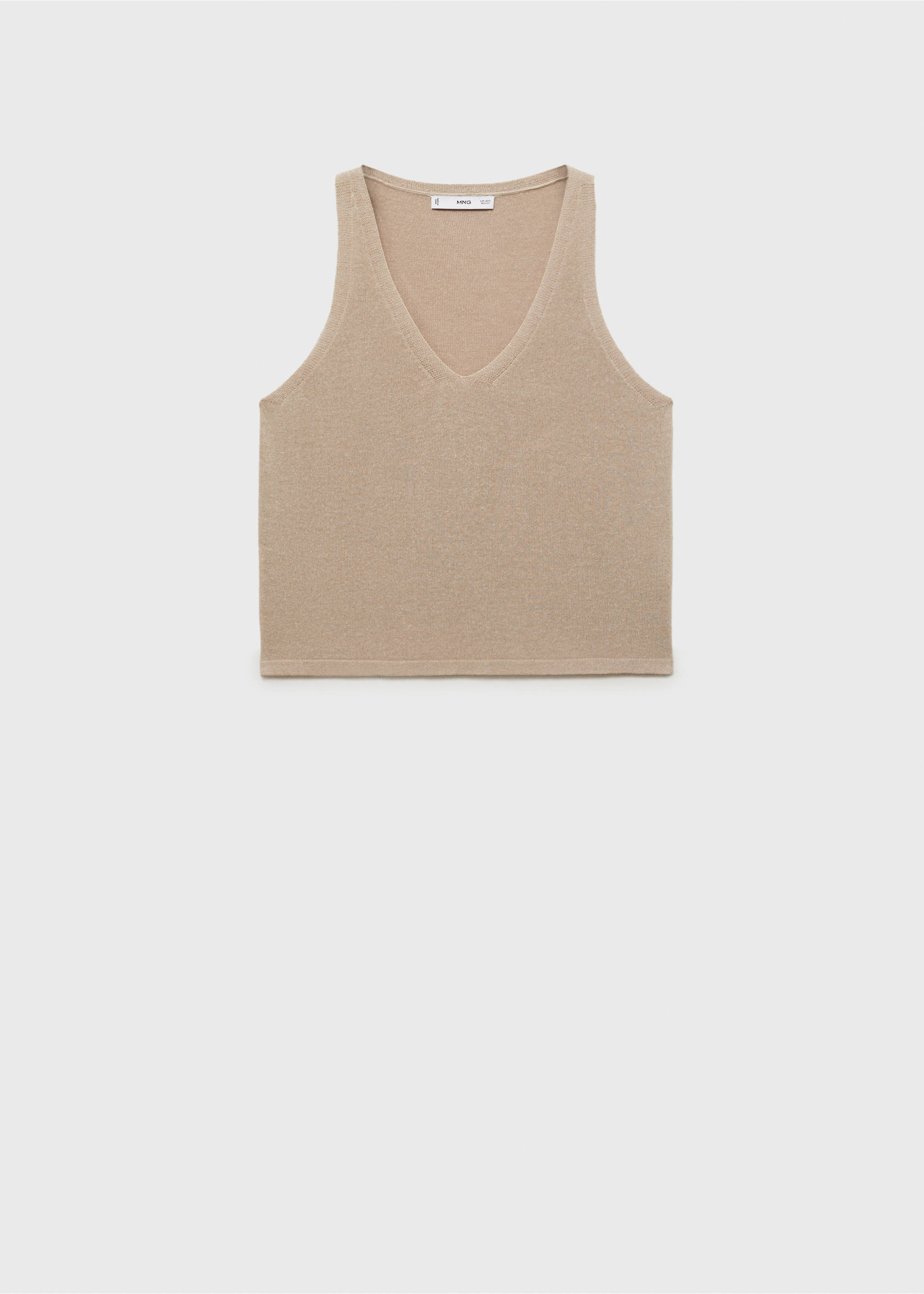 V-neck knit top - Article without model, Light/Pastel Grey. Ref: 17011220-00.