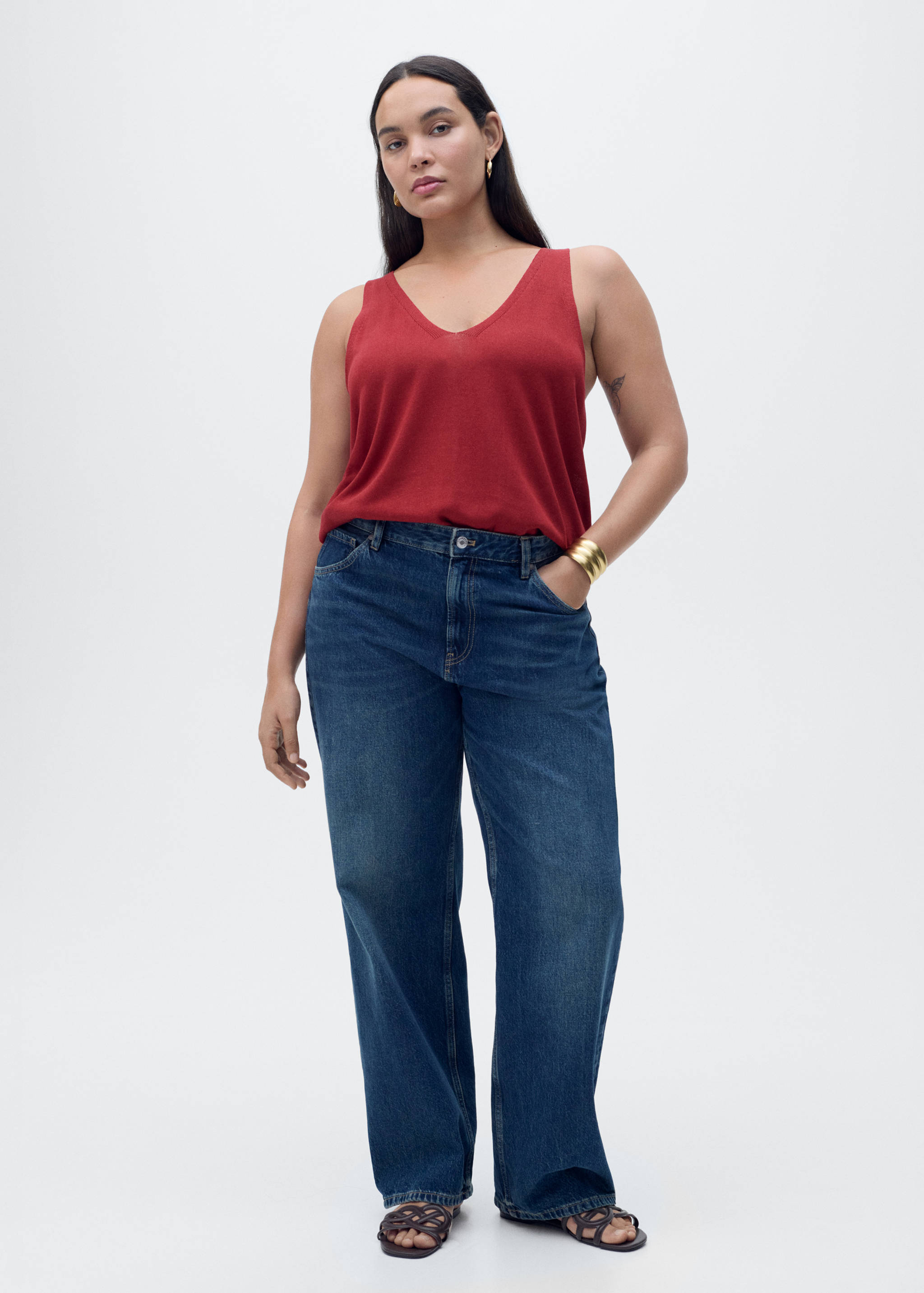 V-neck knit top - Details of the article 3