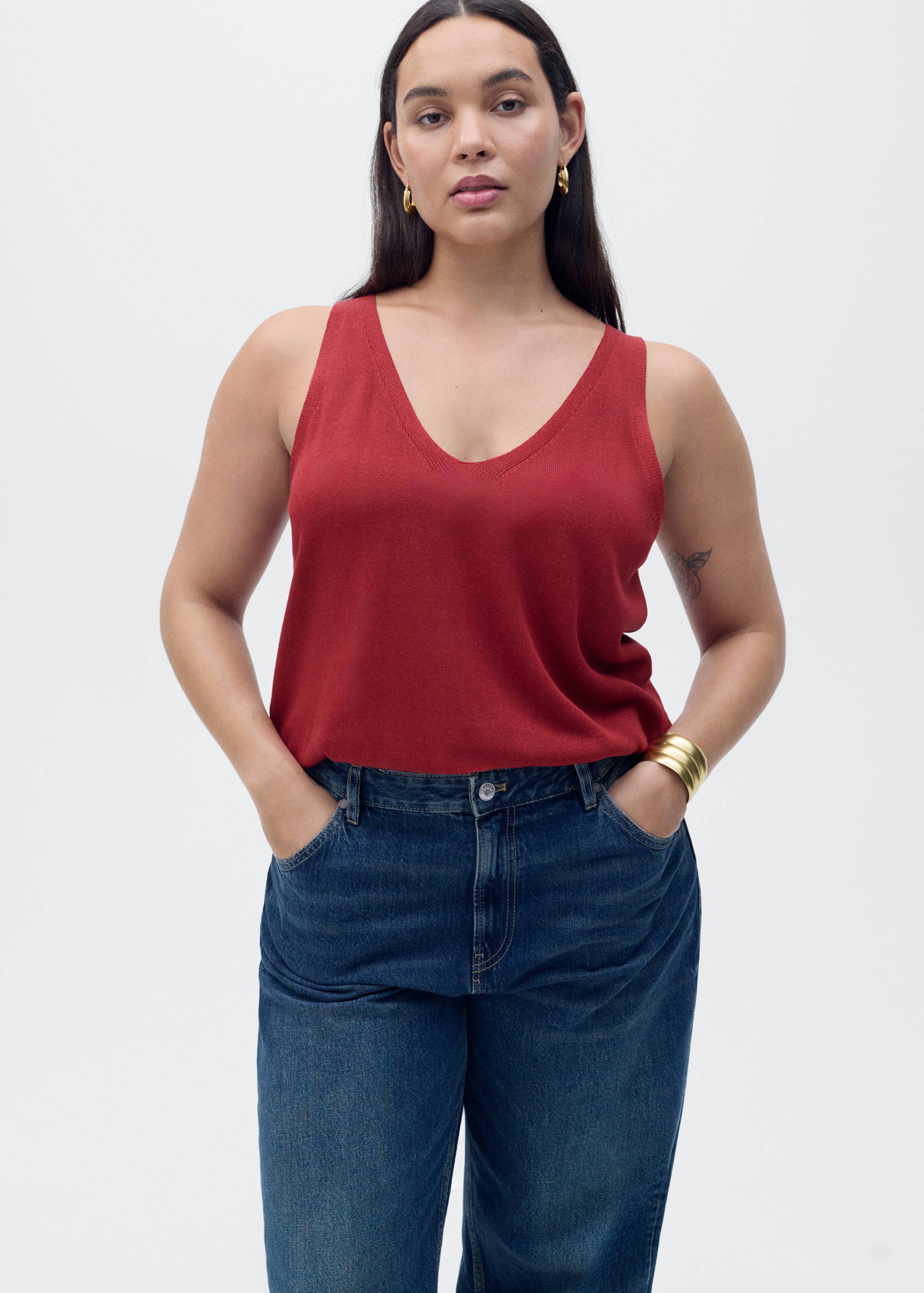 V-neck knit top - Details of the article 5