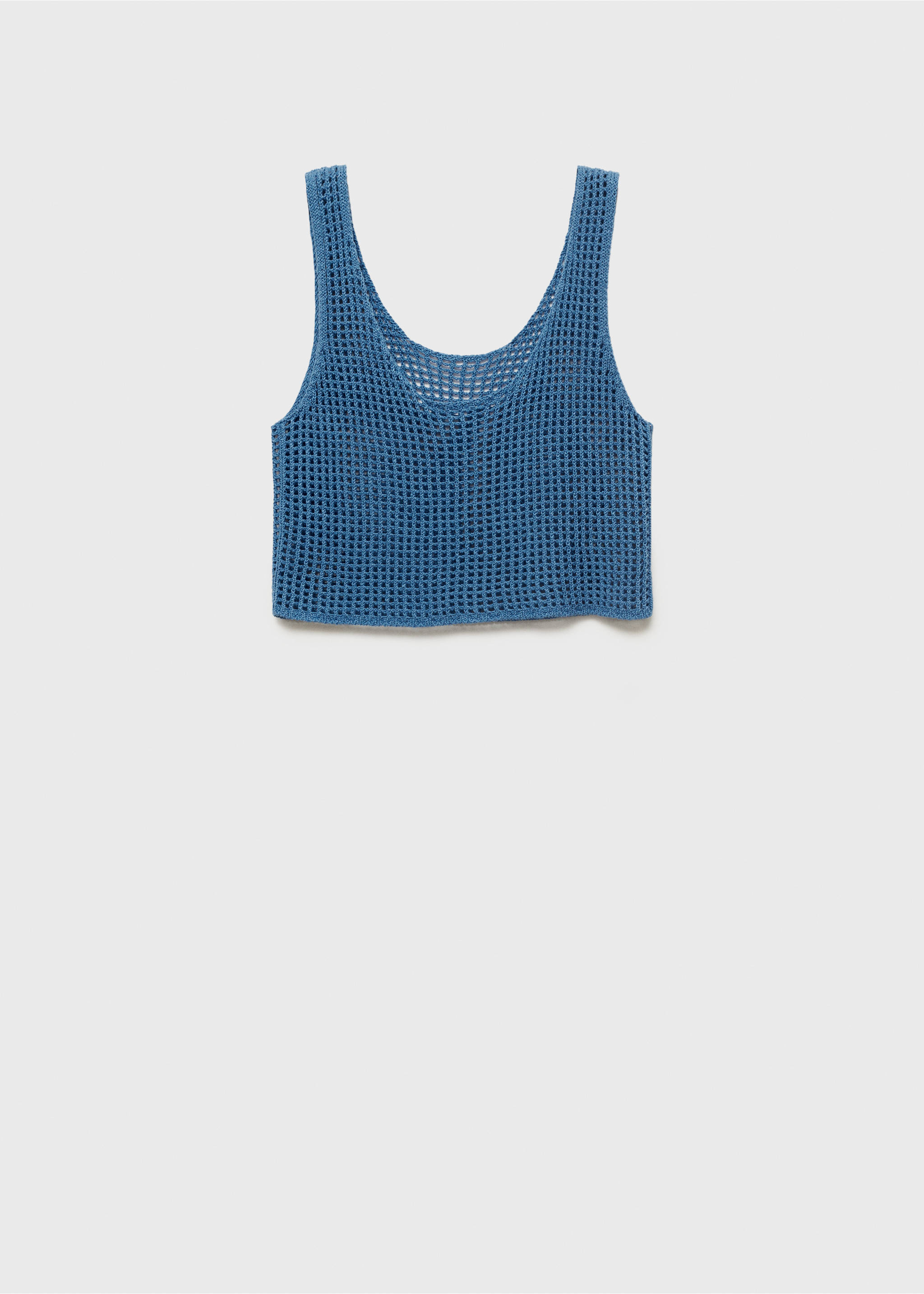 Knitted crop top - Article without model, Blue. Ref: 17011221-00.